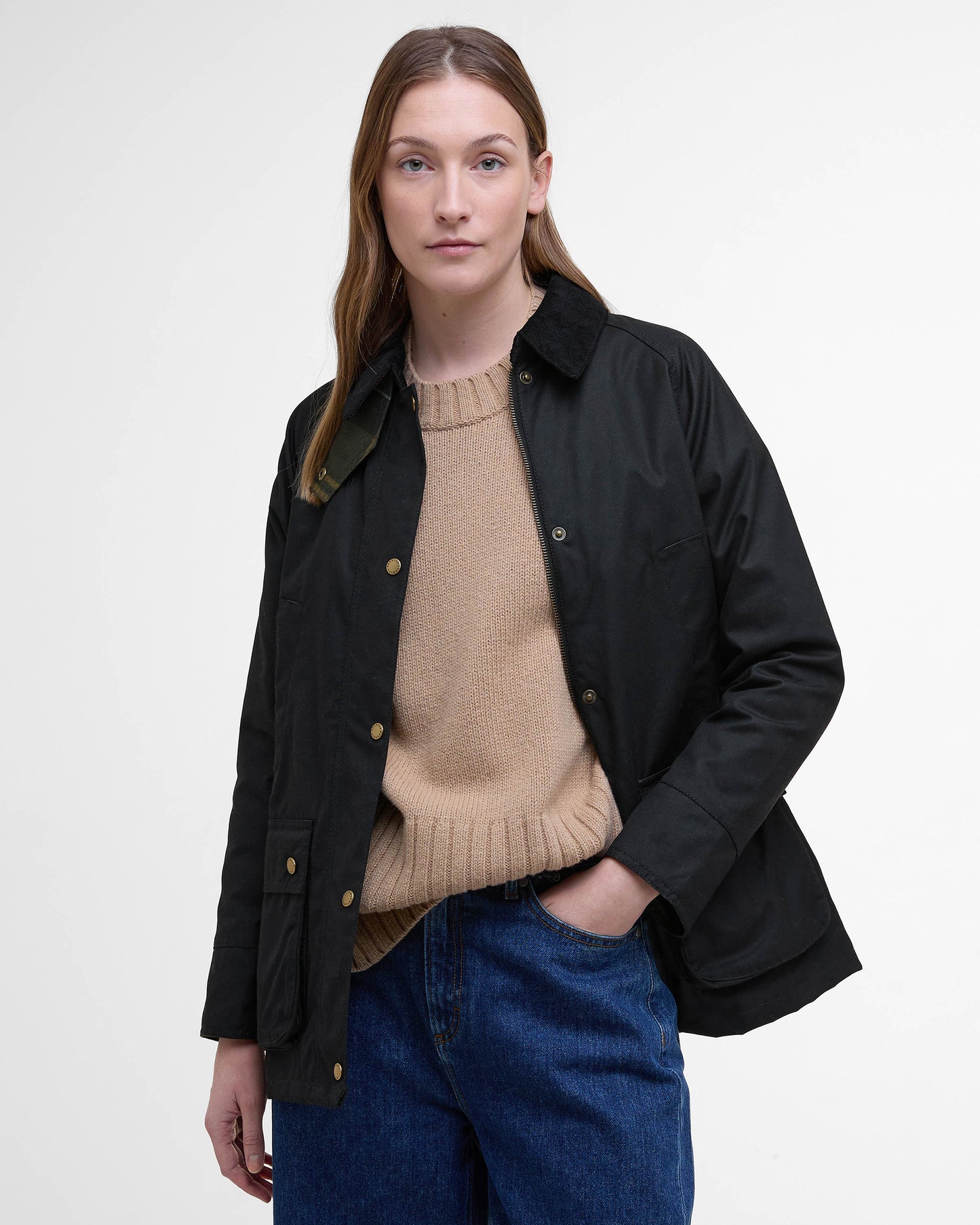 Barbour Acorn Wax Womens Jacket - Black/Classic