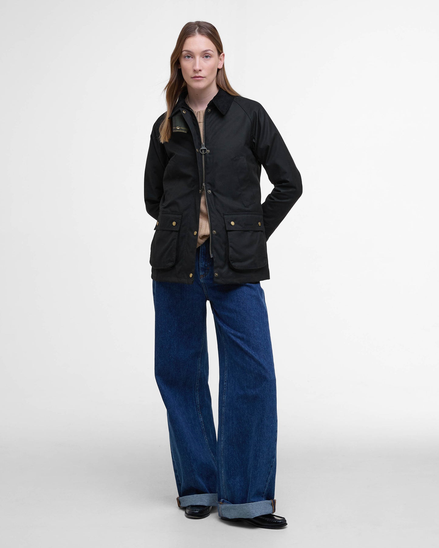 Barbour Acorn Wax Womens Jacket - Black/Classic