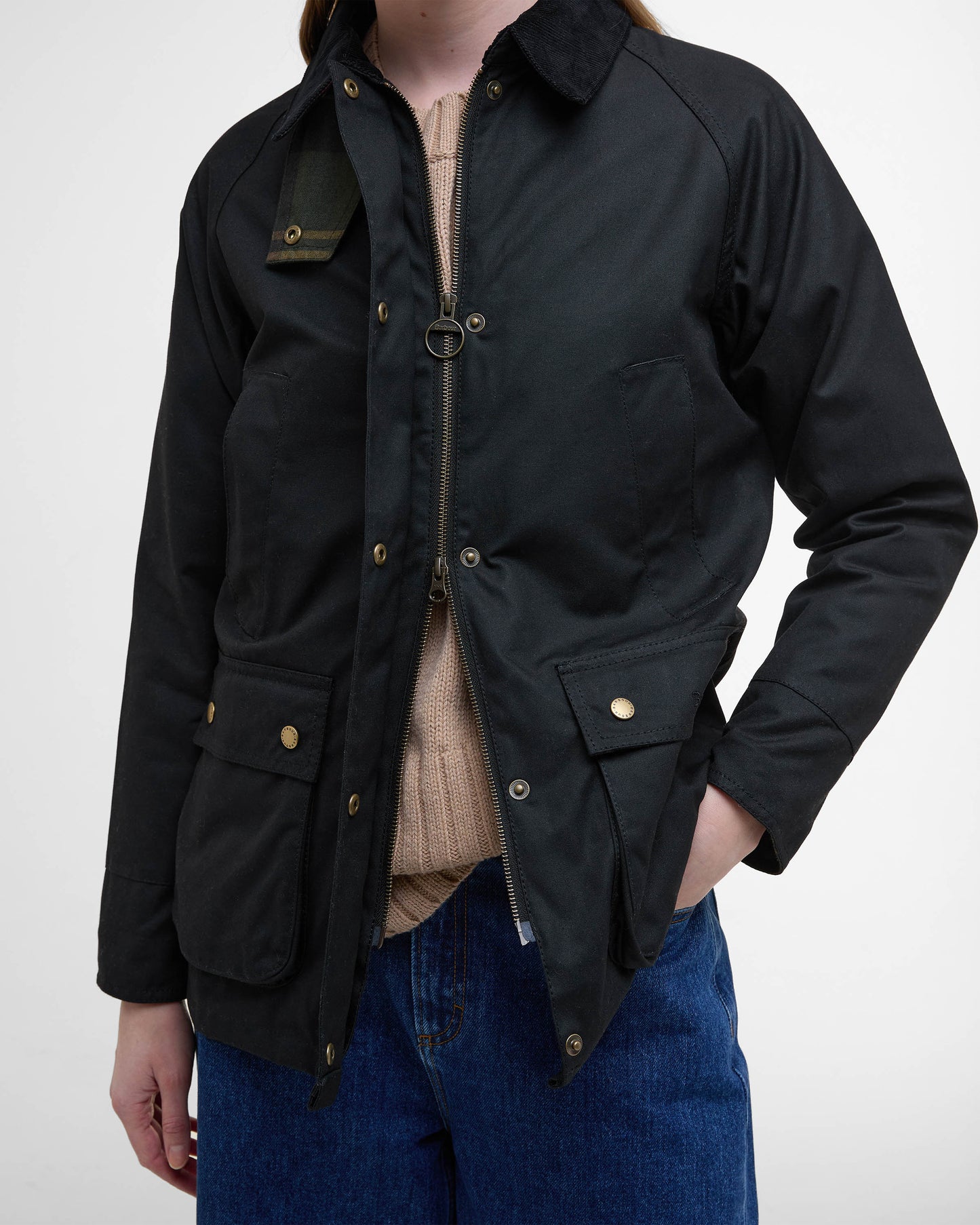 Barbour Acorn Wax Womens Jacket - Black/Classic