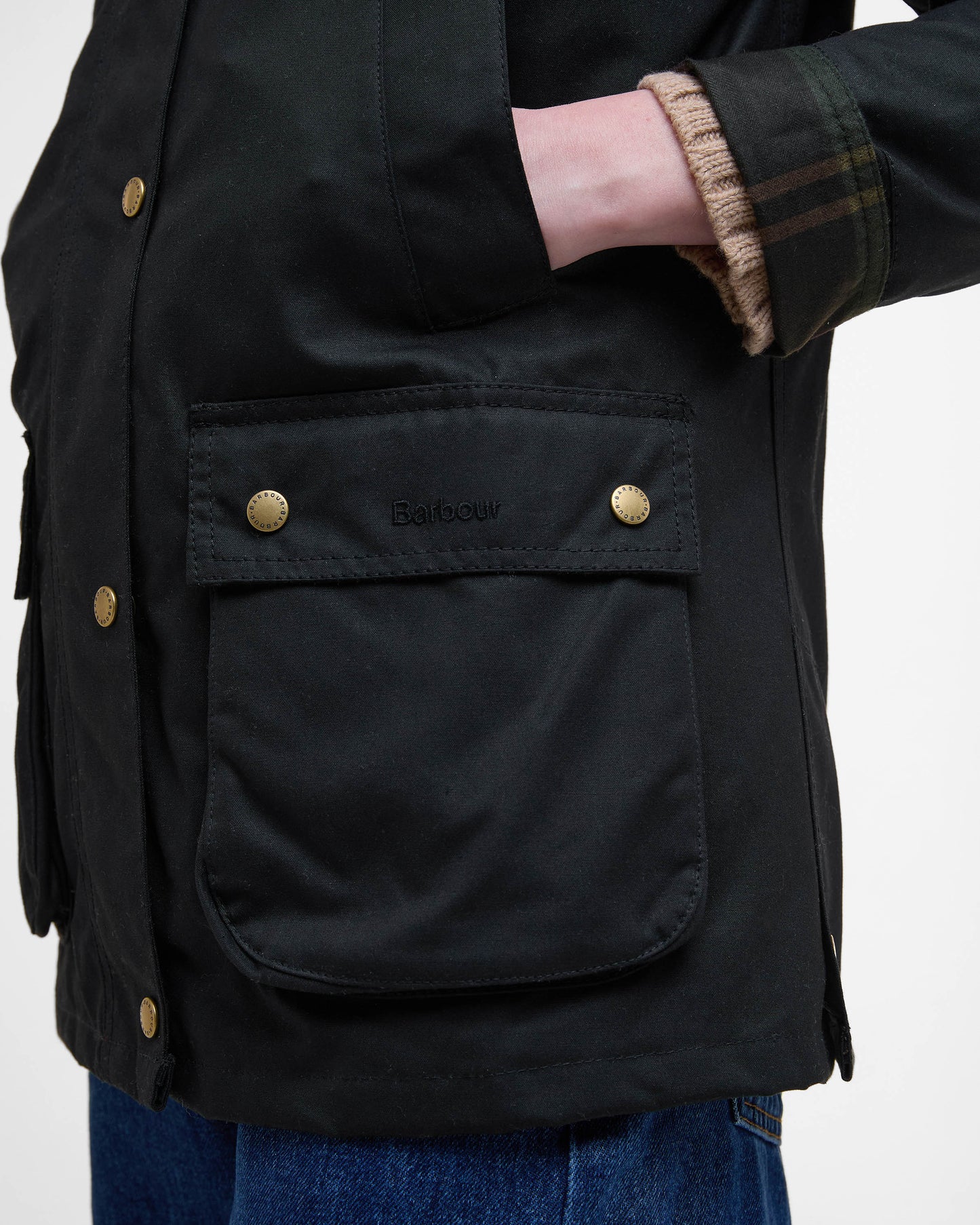 Barbour Acorn Wax Womens Jacket - Black/Classic