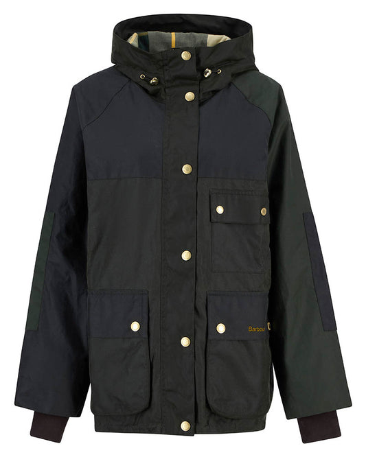 Barbour Keeley Womens Wax Jacket - Fern/Sage/Duffle Bag/Ancient Tartan