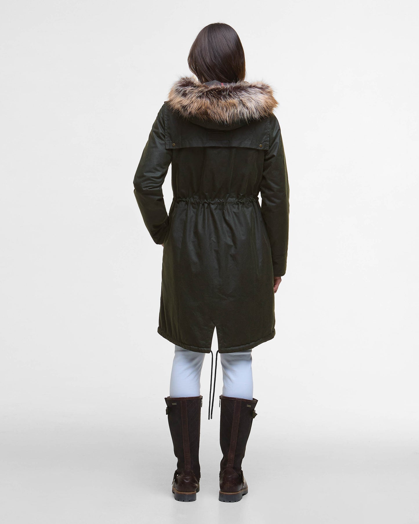 Barbour Durham City Womens Waxed Parka - Fern