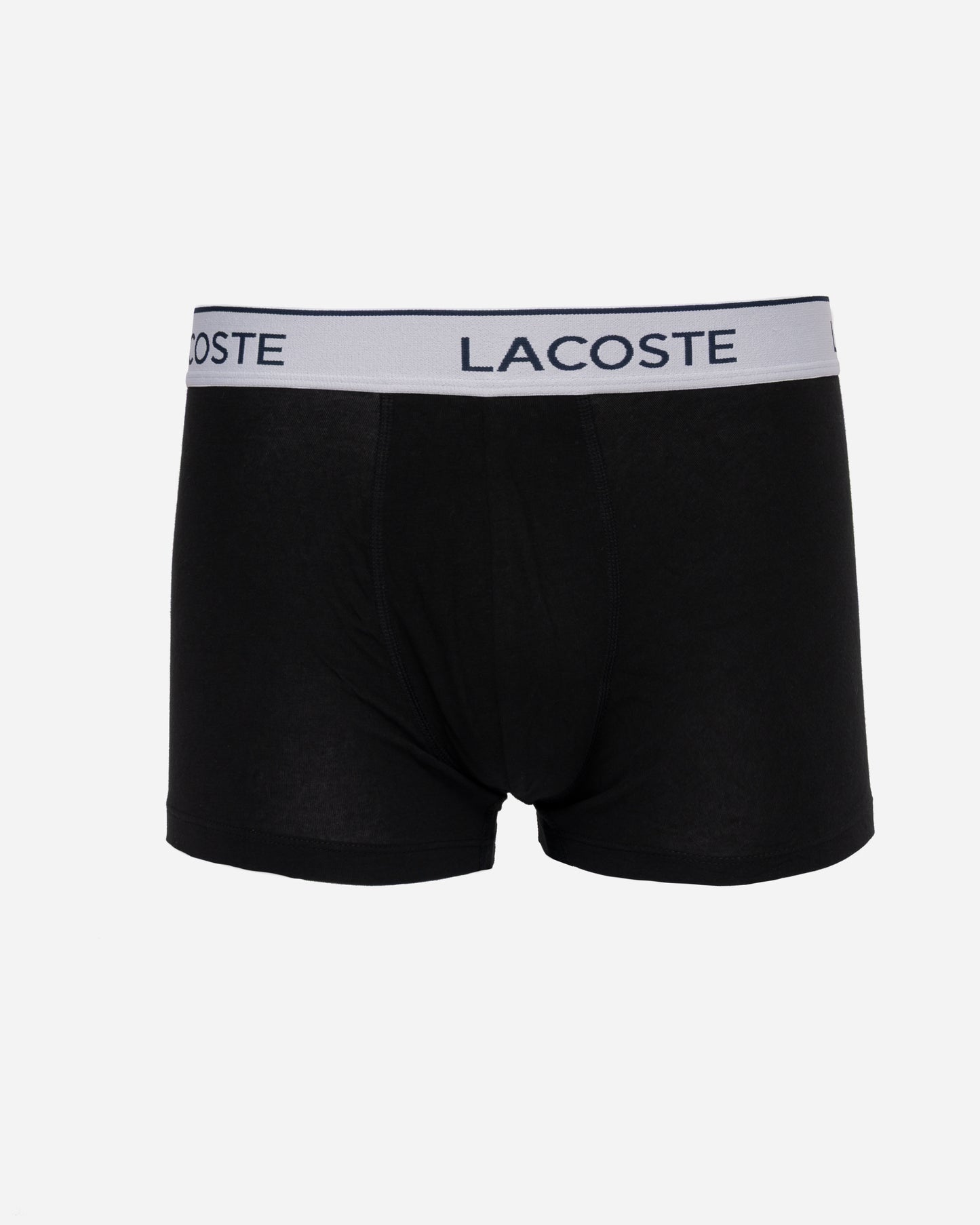 Lacoste 3-Pack Contrast Stripe Stretch Cotton Mens Trunks - Black 031