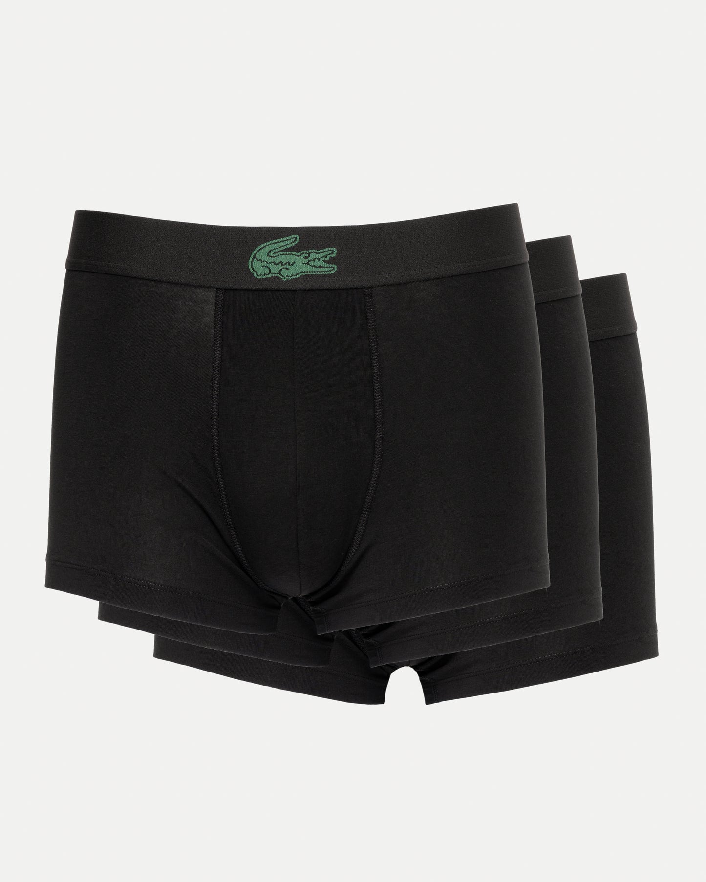 Lacoste 3-Pack Logo Stretch Cotton Mens Trunks - Black 031