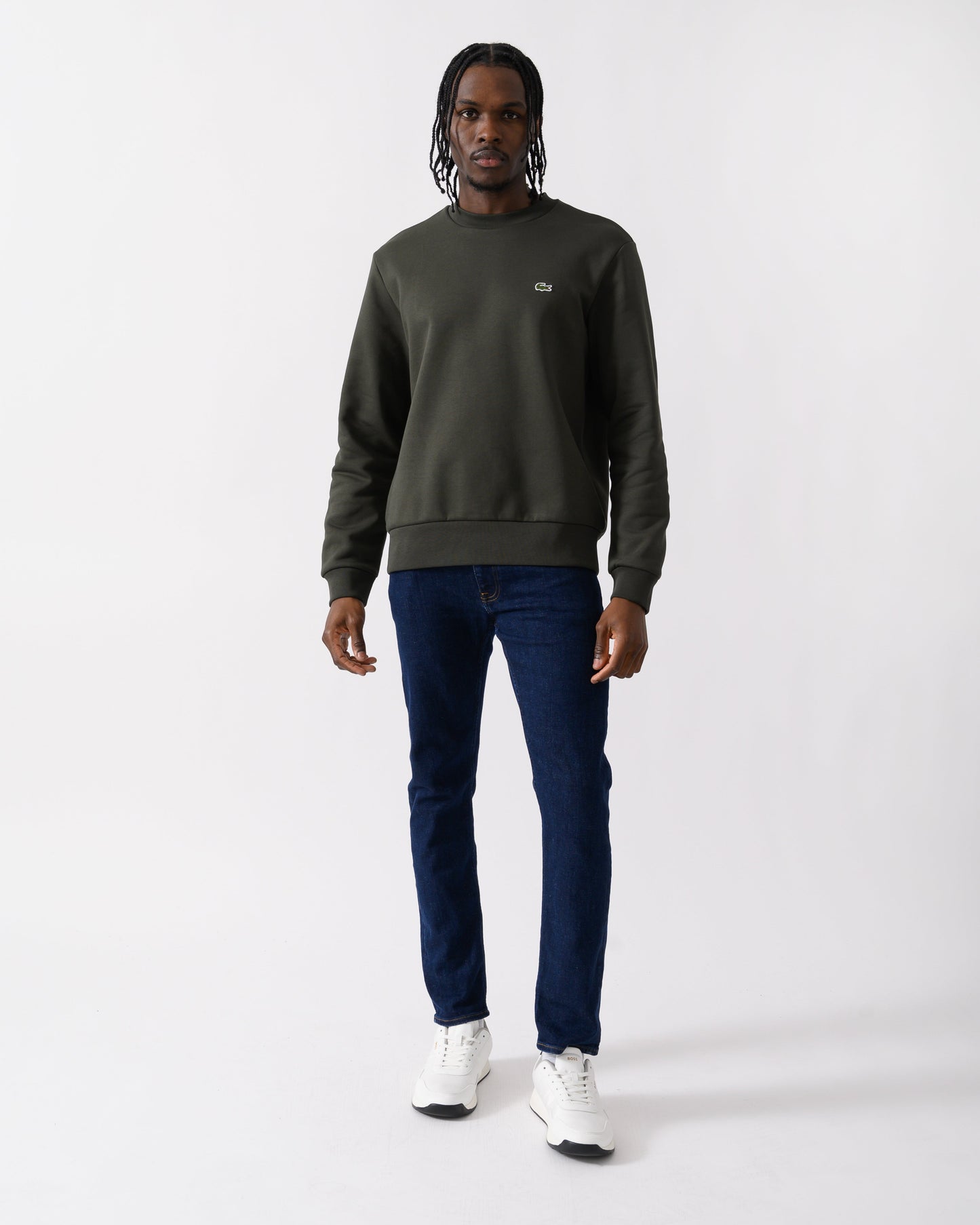 Lacoste Mens Crew Neck Fleece Sweatshirt - Sapwood L7A