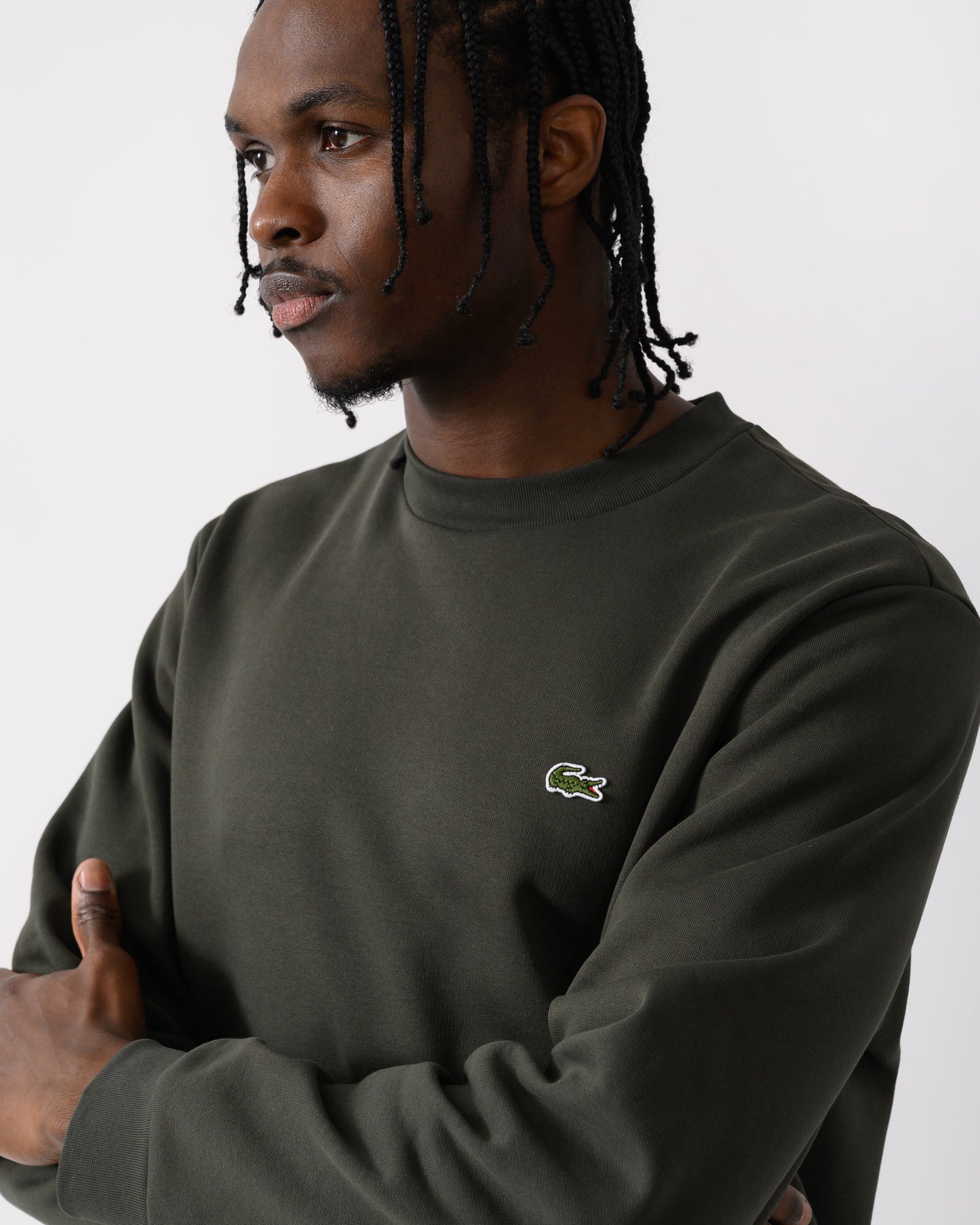 Lacoste Mens Crew Neck Fleece Sweatshirt - Sapwood L7A