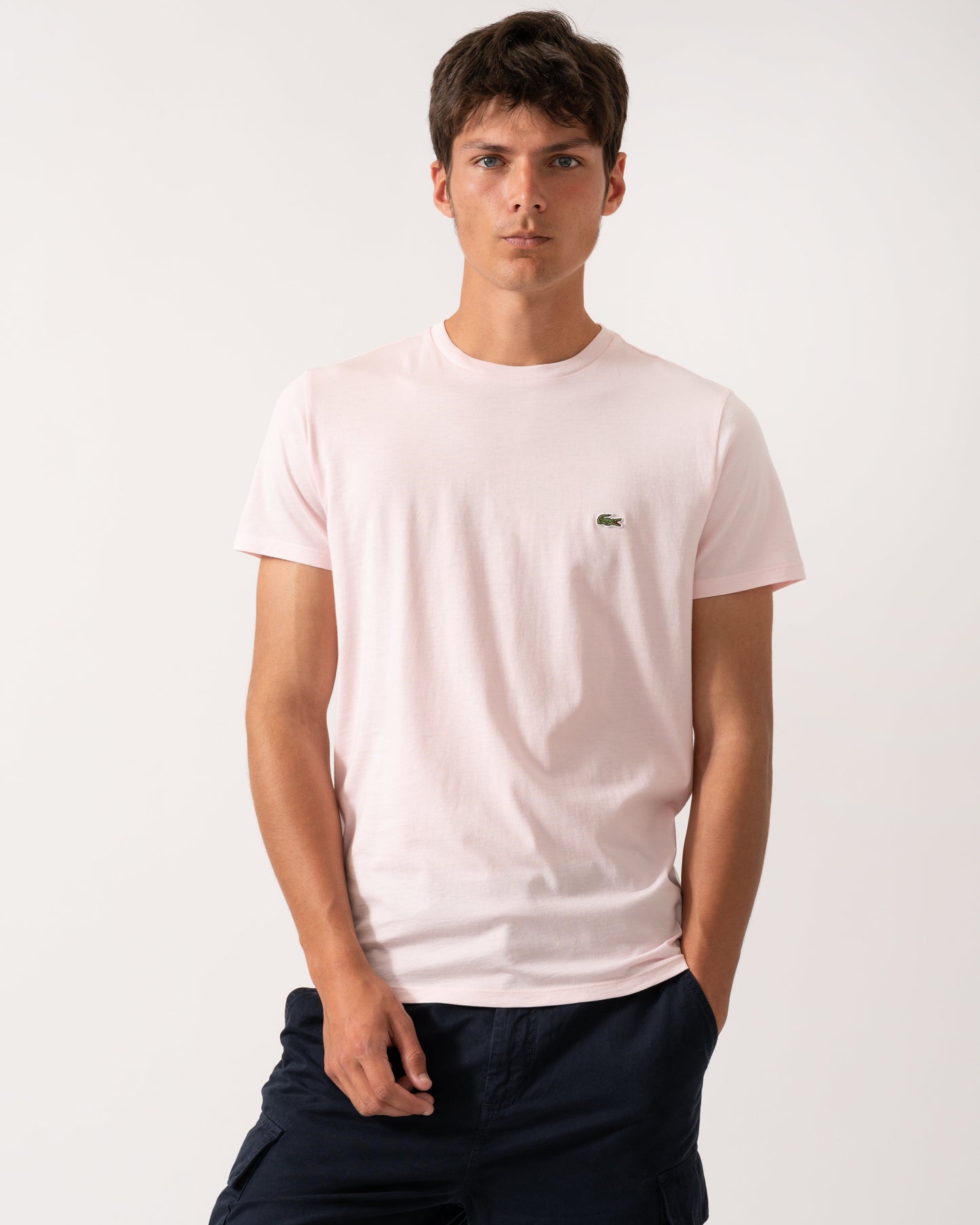 Lacoste Mens Crew Neck Pima Cotton Jersey T-Shirt - Flamingo T03