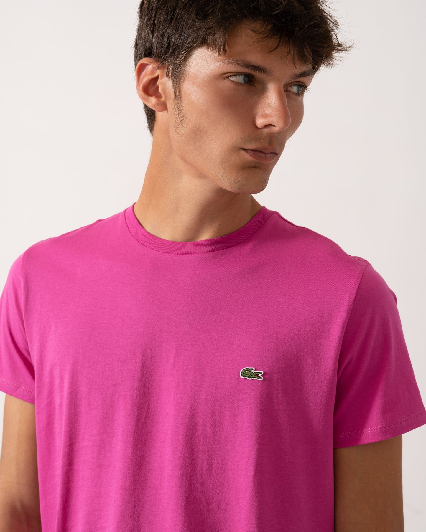 Lacoste Mens Crew Neck Pima Cotton Jersey T-Shirt - Malva I1L