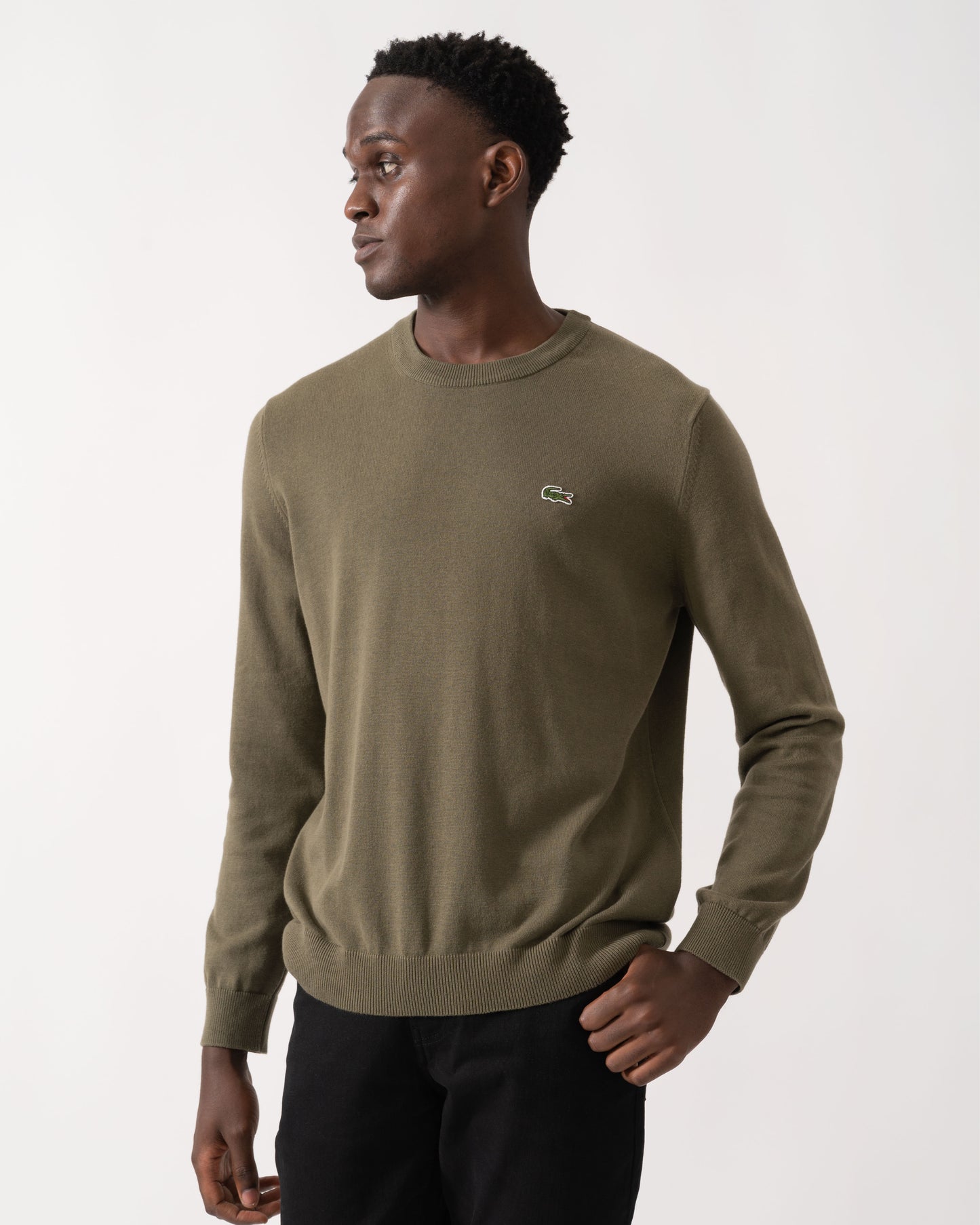 Lacoste Unisex Organic Cotton Sweater - Olive E9F