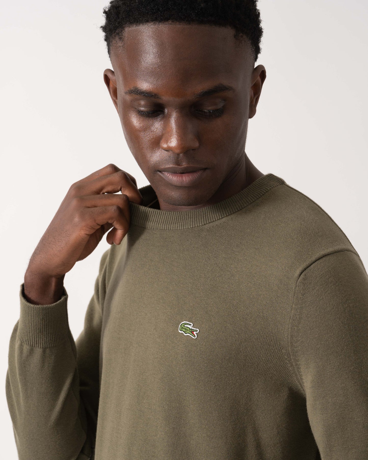 Lacoste Unisex Organic Cotton Sweater - Olive E9F