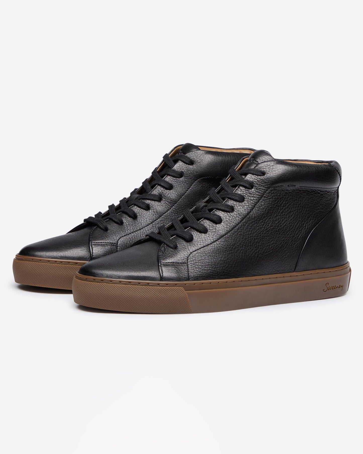Oliver Sweeney Laxey Mens Soft-Milled Calf Leather Hi-Tops - Black