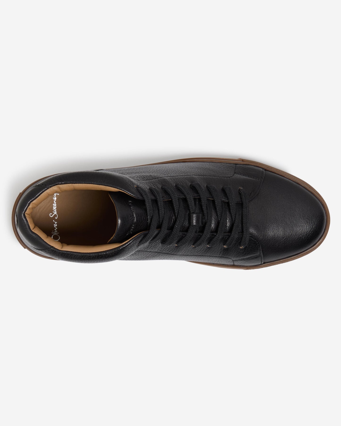 Oliver Sweeney Laxey Mens Soft-Milled Calf Leather Hi-Tops - Black
