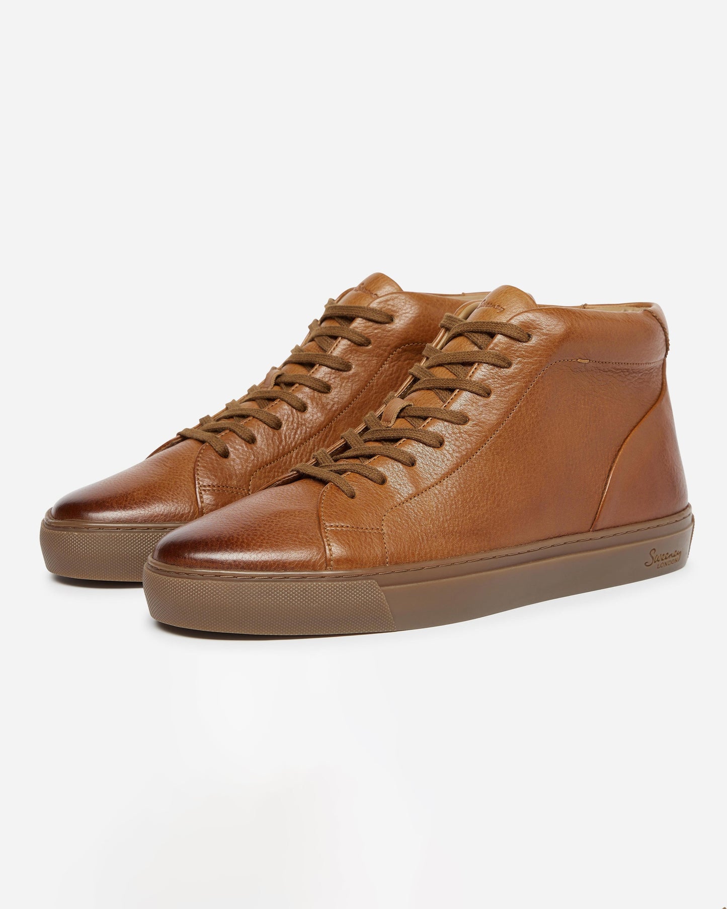 Oliver Sweeney Laxey Mens Soft-Milled Calf Leather Hi-Tops - Tan