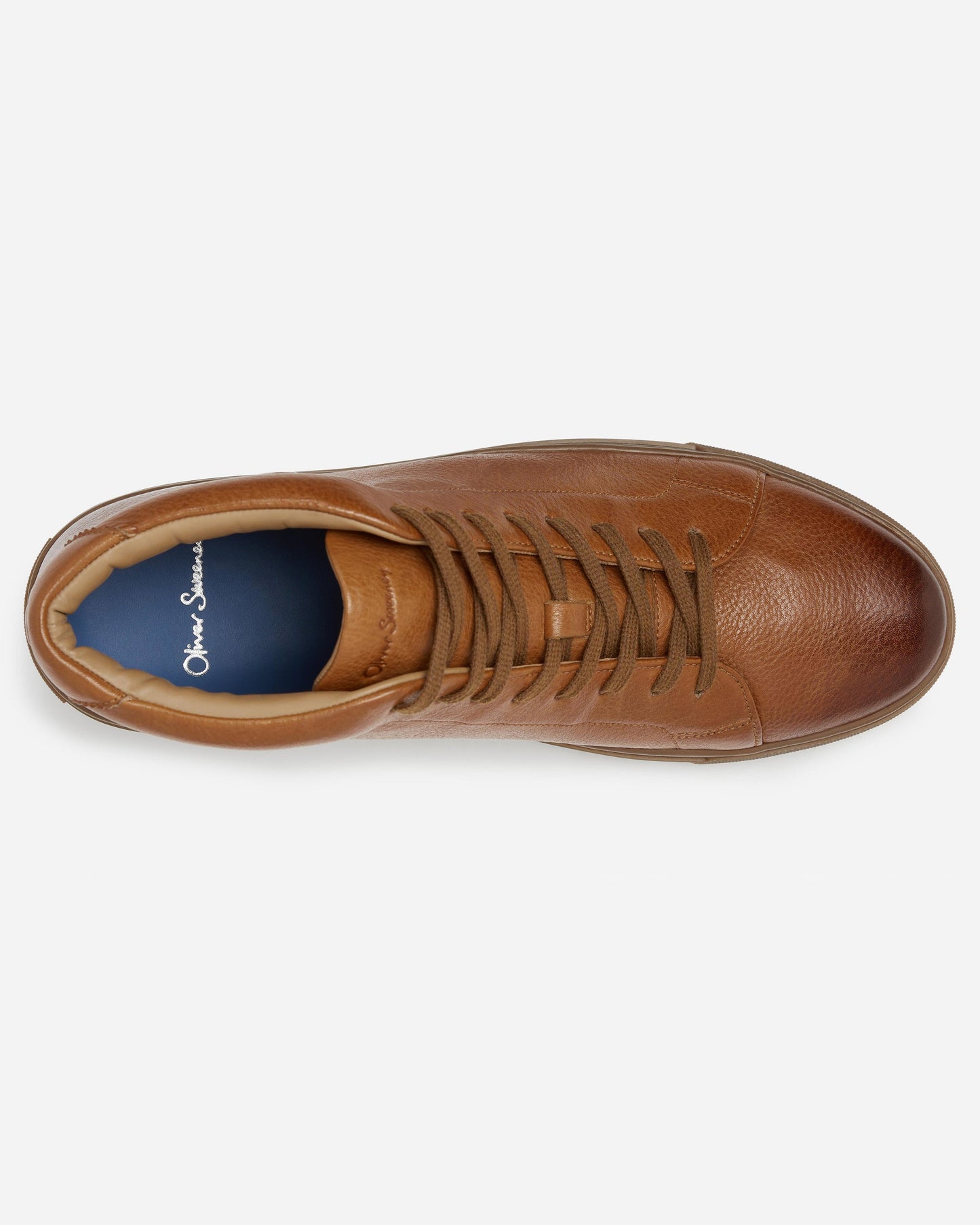 Oliver Sweeney Laxey Mens Soft-Milled Calf Leather Hi-Tops - Tan
