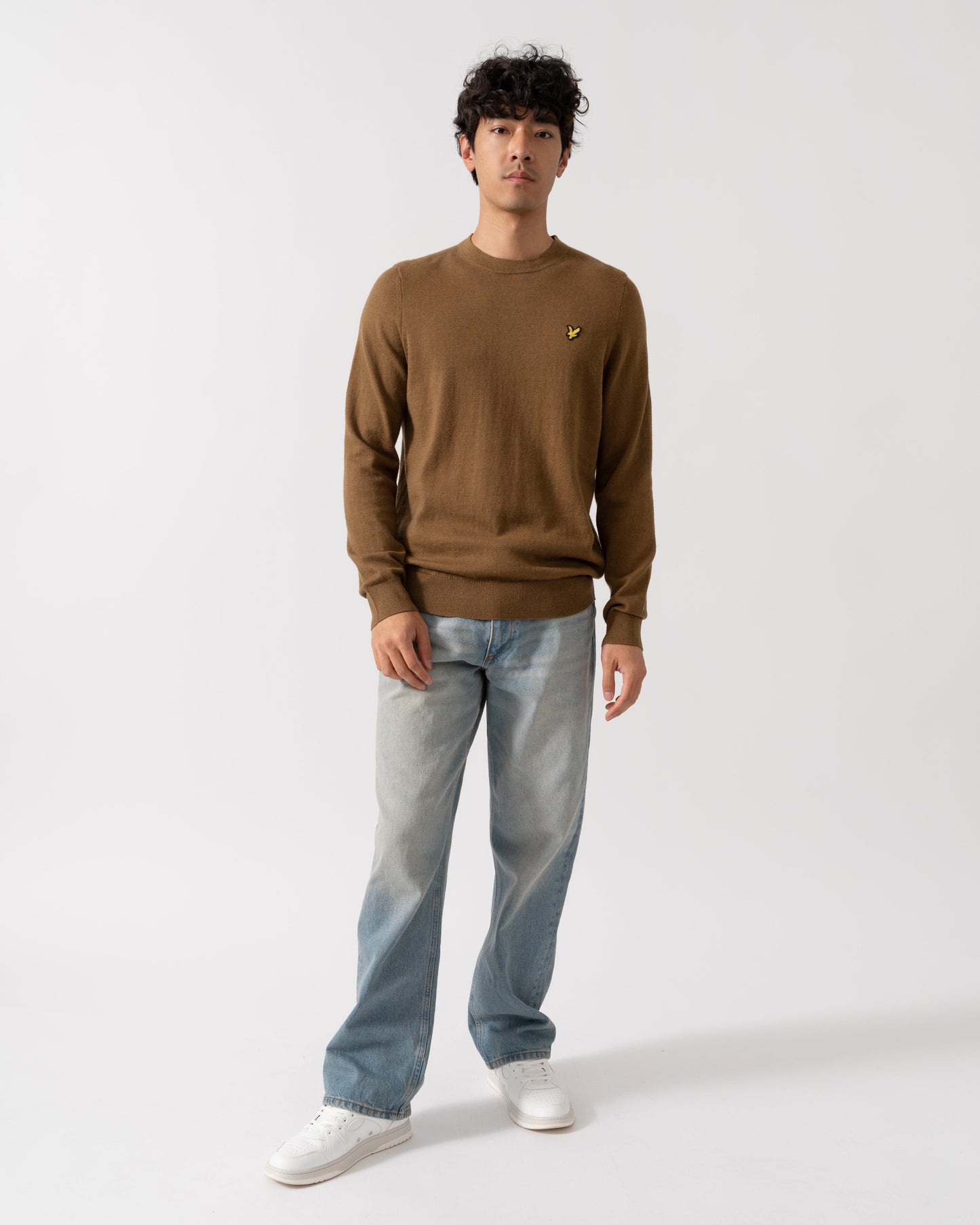 Lyle & Scott Cotton Merino Mens Crew Neck Jumper - X405 Wild Nettle