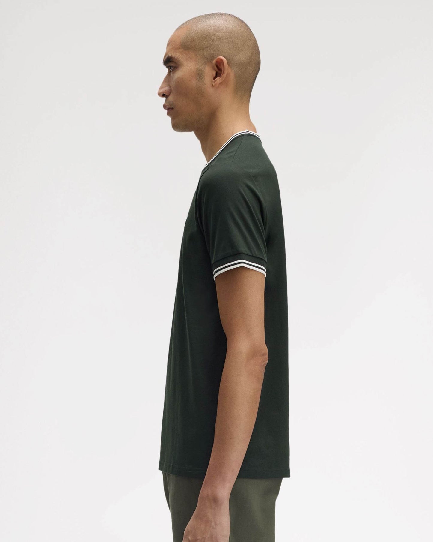 Fred Perry Mens Twin Tipped T-Shirt - Night Green/Snow White T50