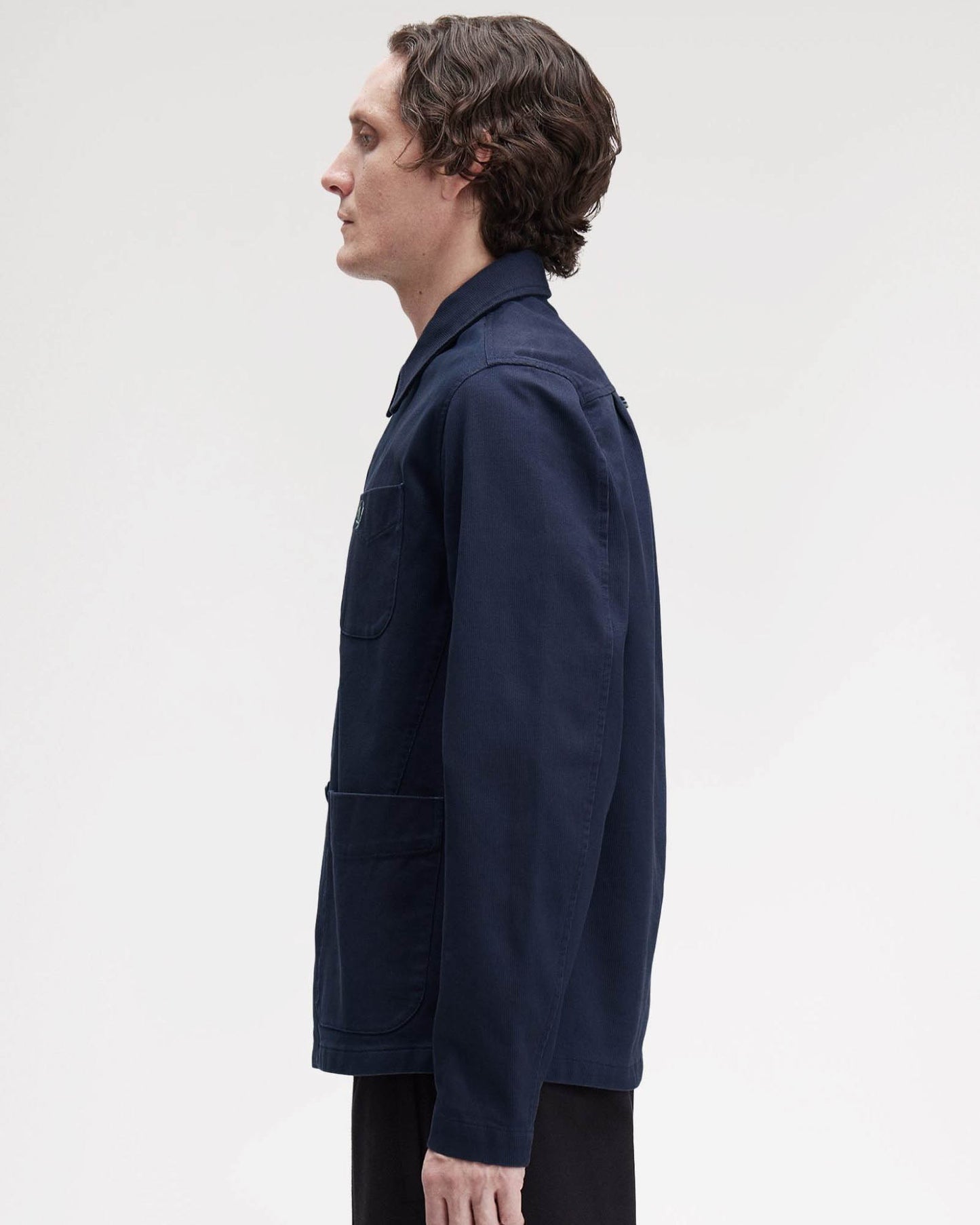 Fred Perry Mens Bedford Cord Overshirt - Dark Airforce 738