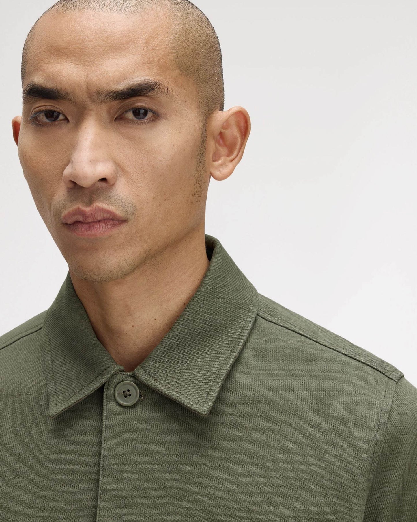 Fred Perry Mens Bedford Cord Overshirt - Laurel Wreath Green X21