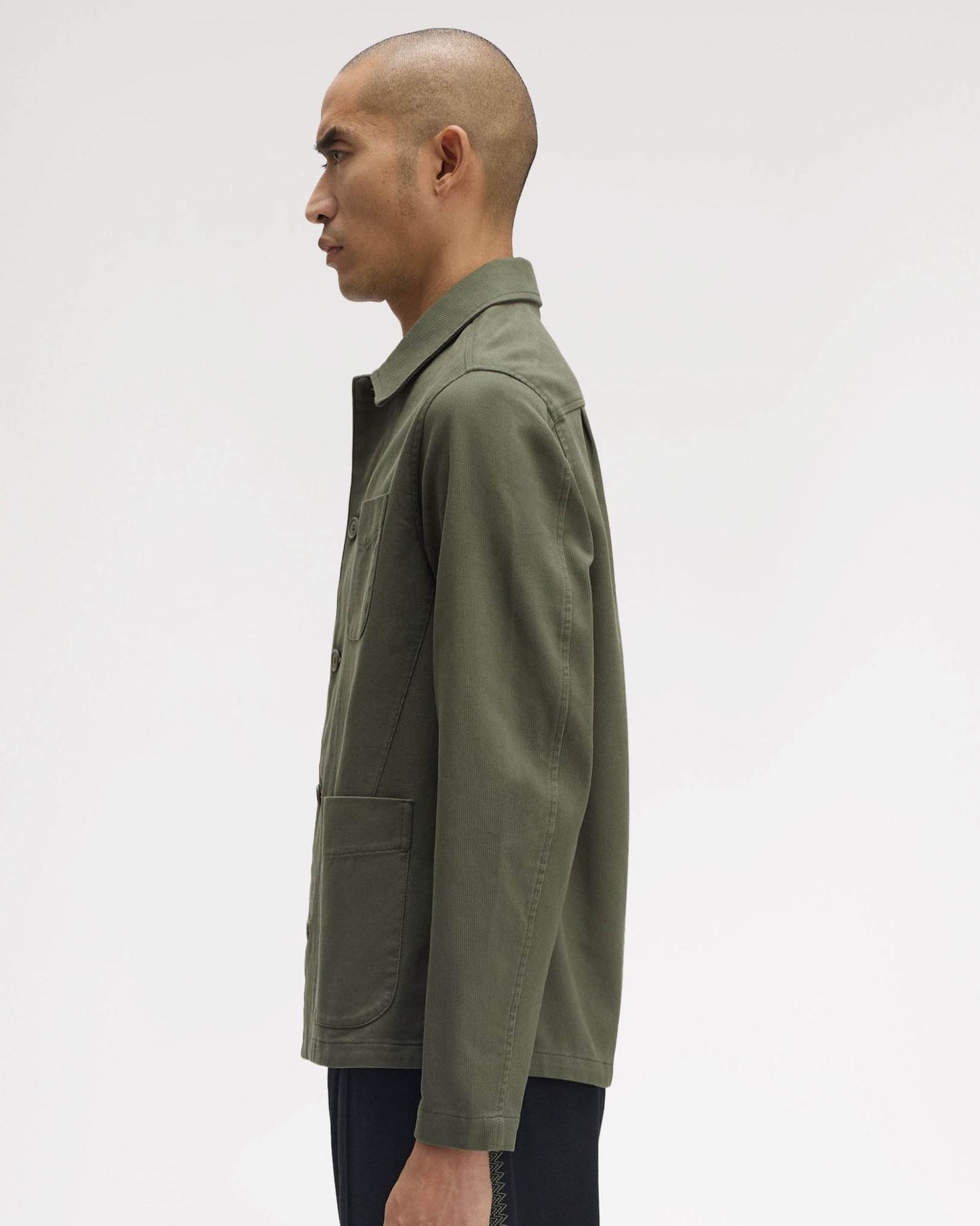 Fred Perry Mens Bedford Cord Overshirt - Laurel Wreath Green X21