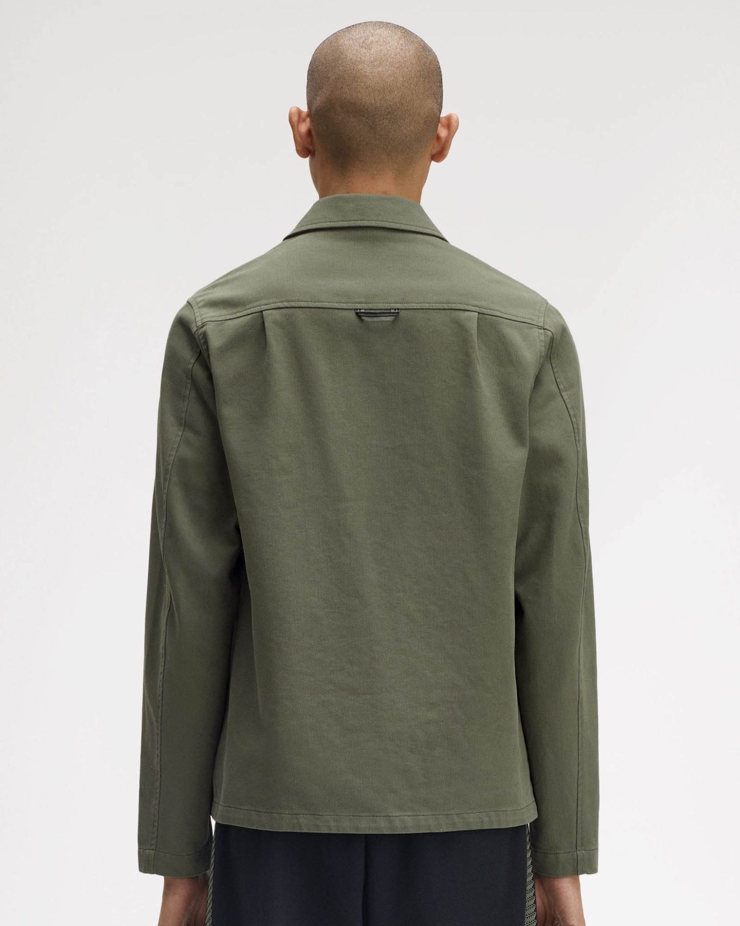 Fred Perry Mens Bedford Cord Overshirt - Laurel Wreath Green X21