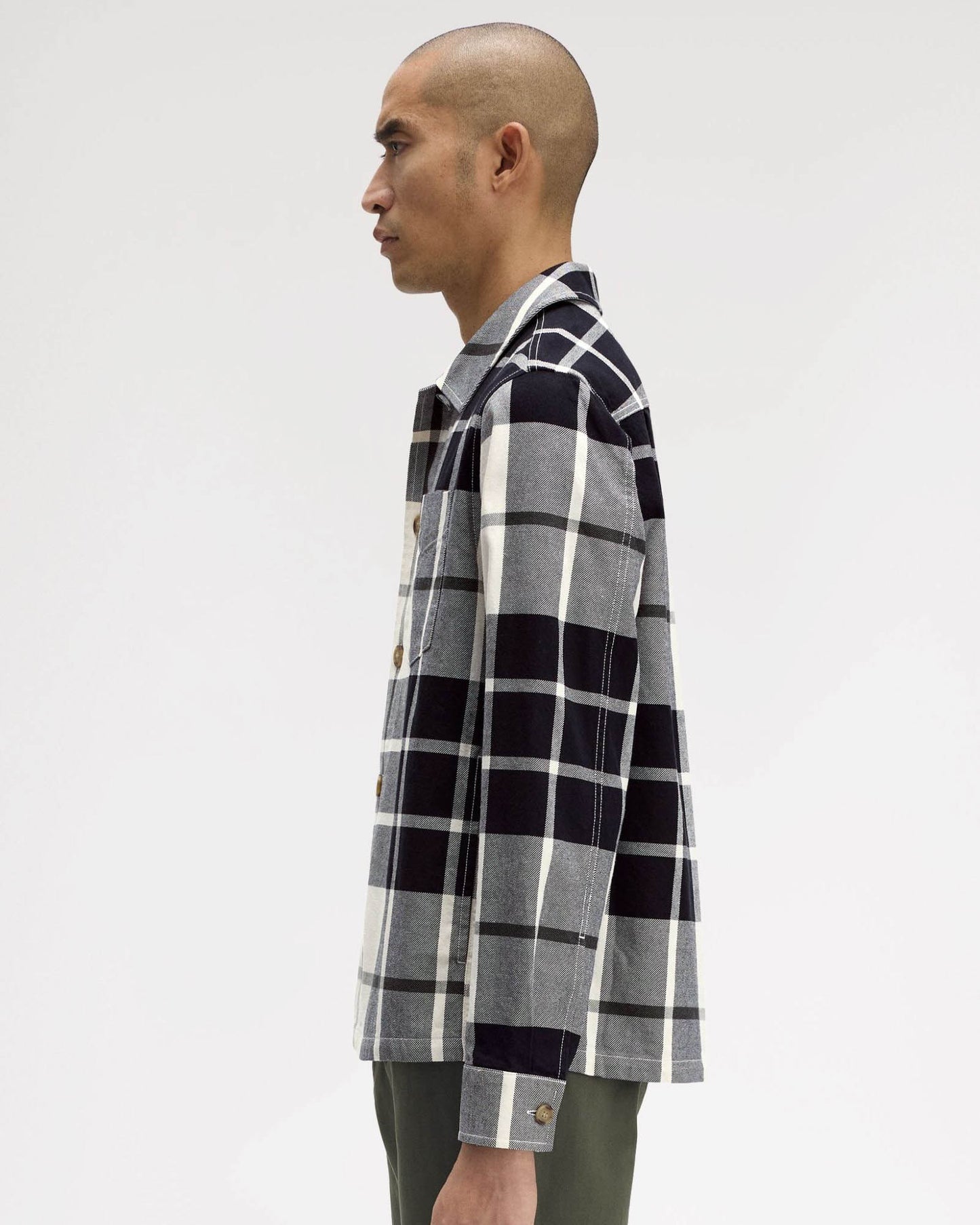 Fred Perry Mens Tartan Twill Overshirt - Ecru 560