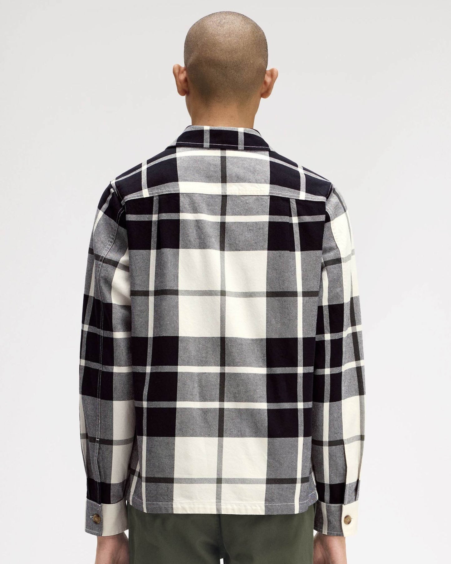 Fred Perry Mens Tartan Twill Overshirt - Ecru 560