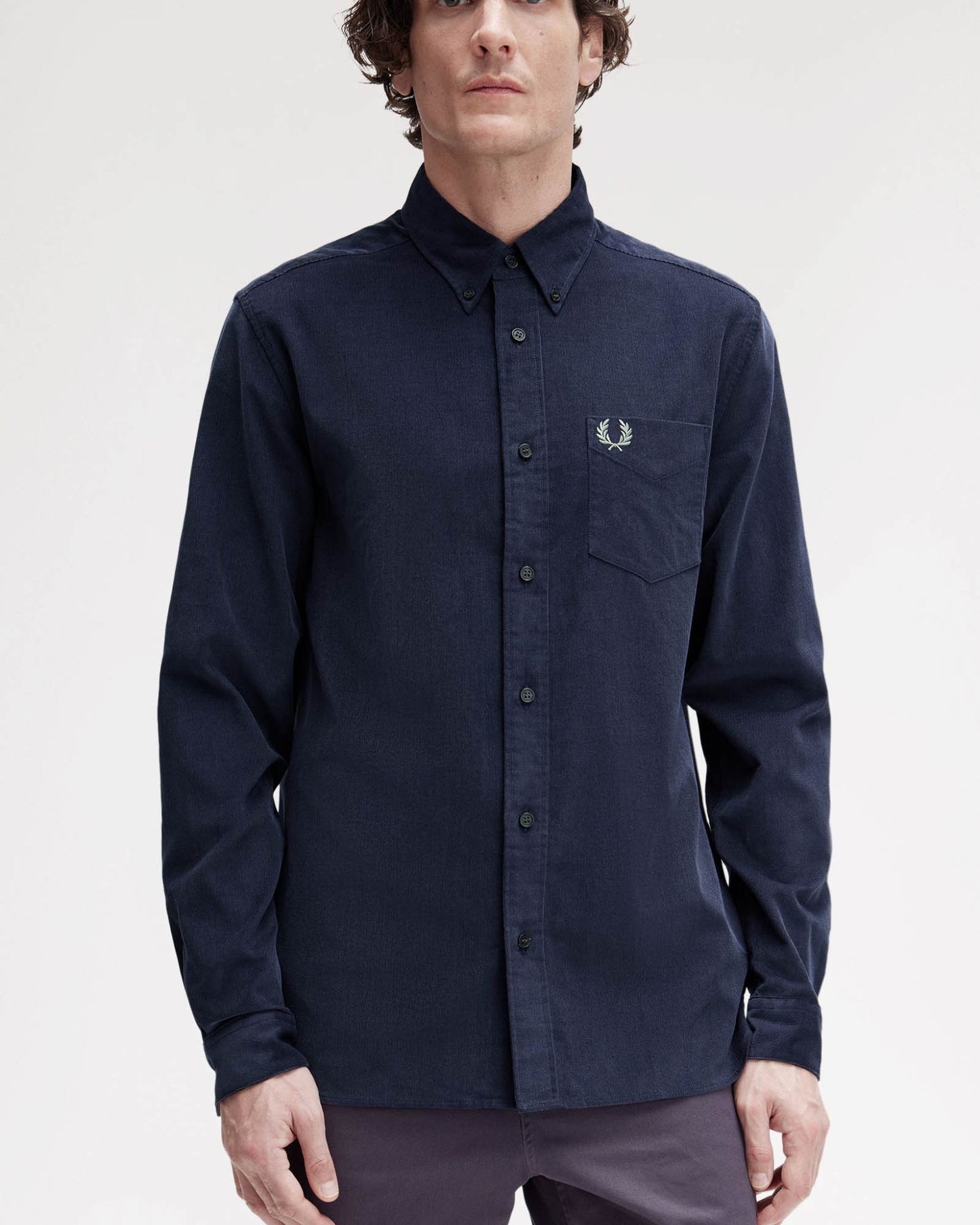 Needle Cord Shirt - Dark Airforce 738