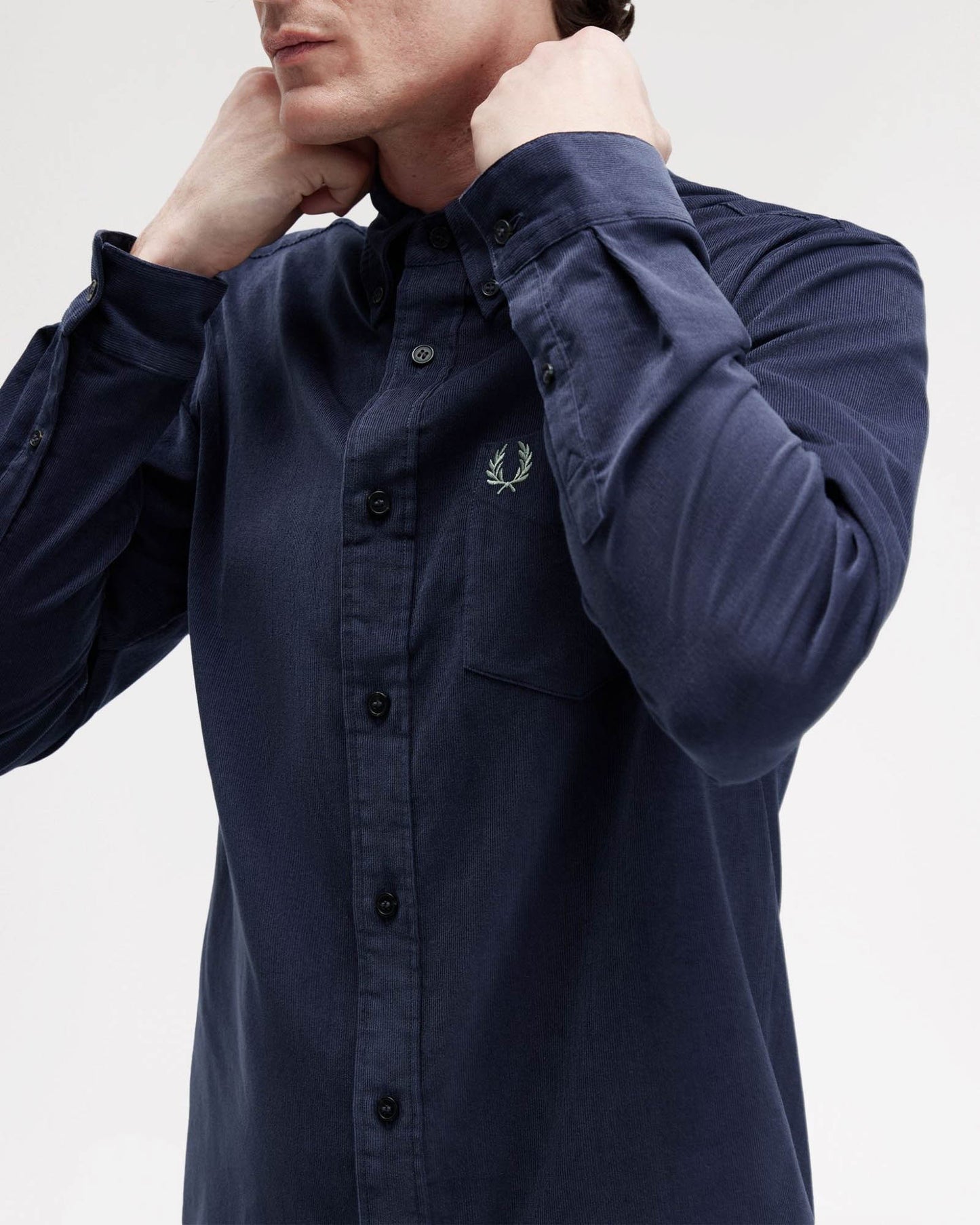 Needle Cord Shirt - Dark Airforce 738