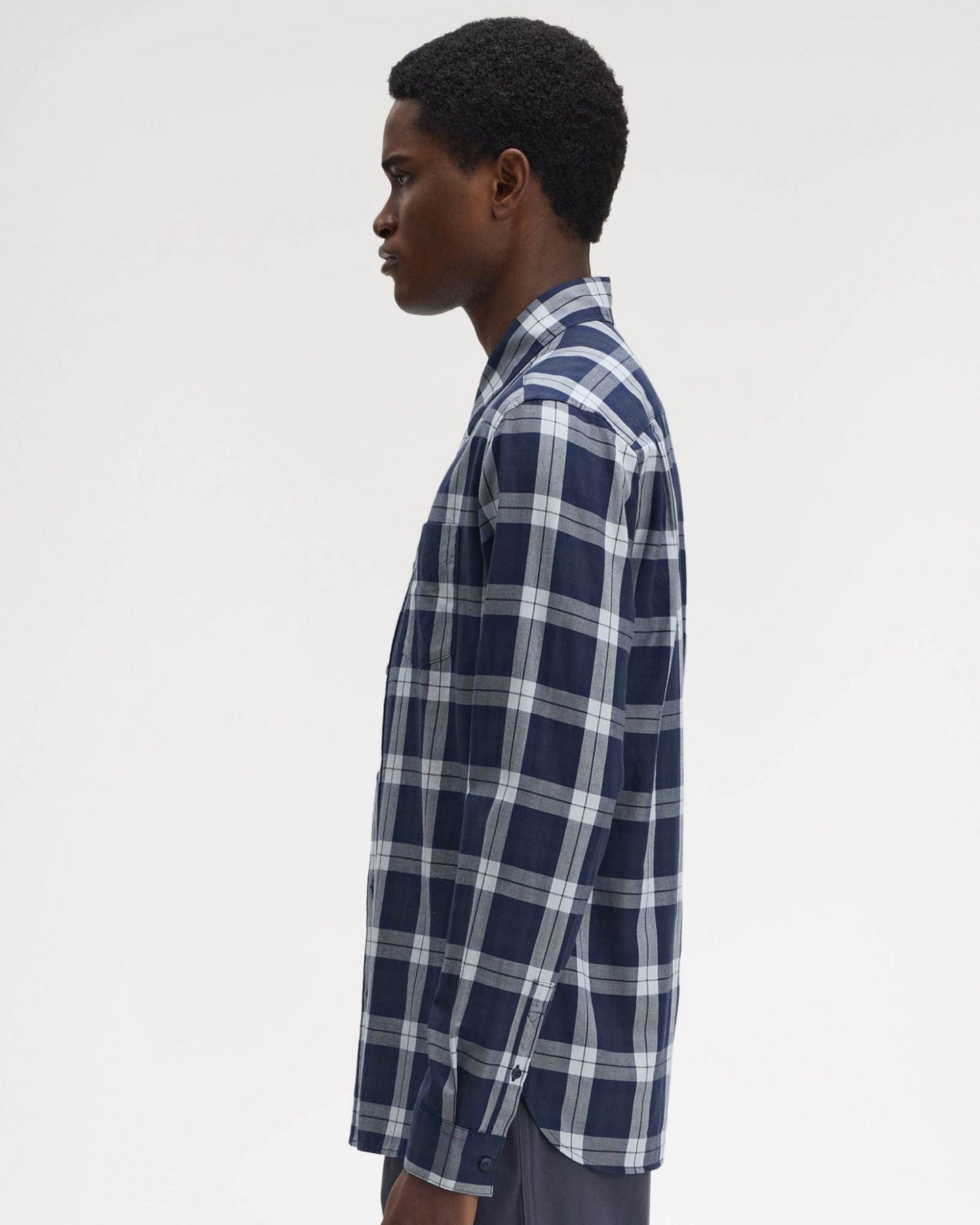Fred Perry Mens Tartan Twill Shirt - Dark Airforce 738