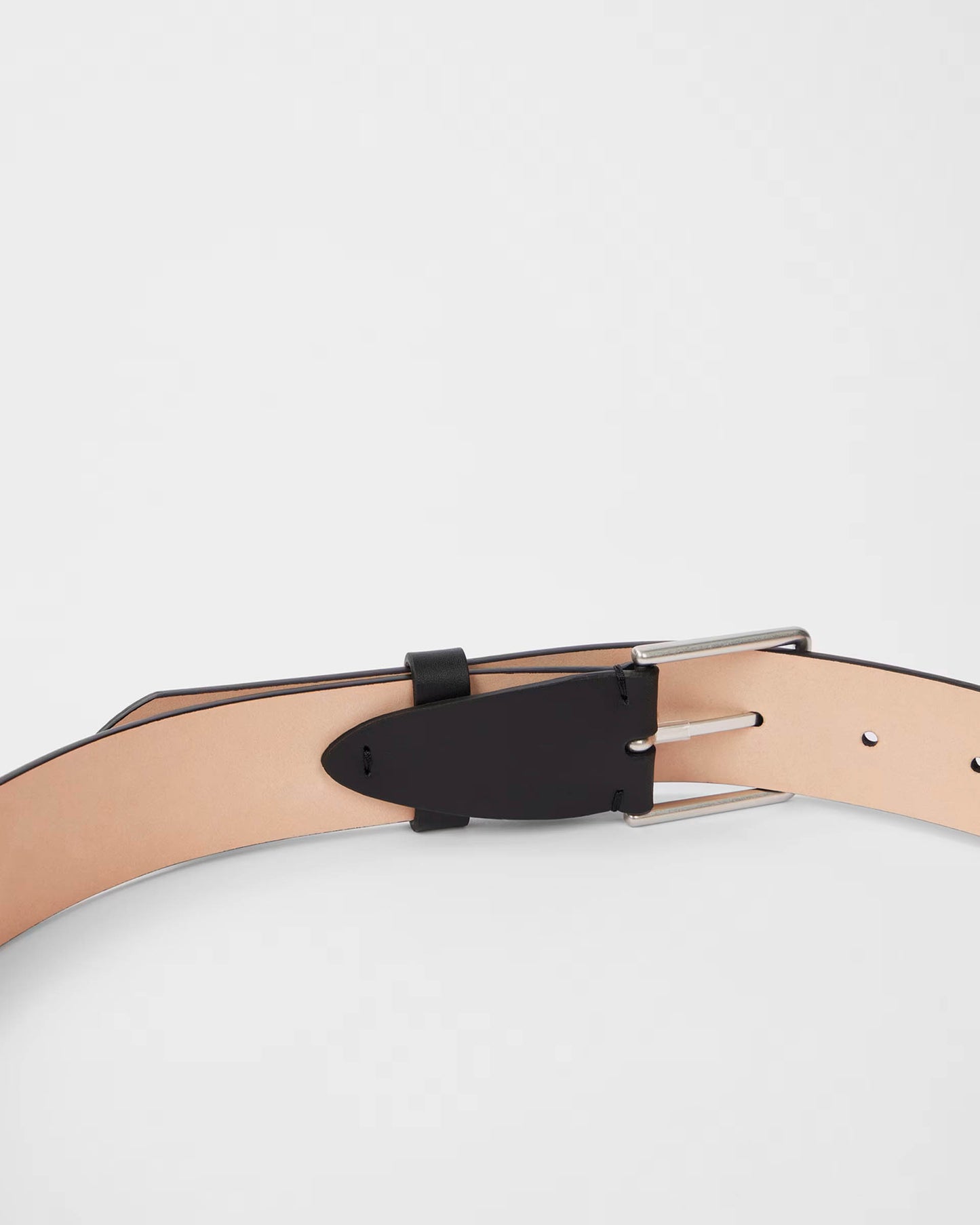 Paul Smith Mens Leather Belt with Signature Stripe Stitch Detail - 79A Black