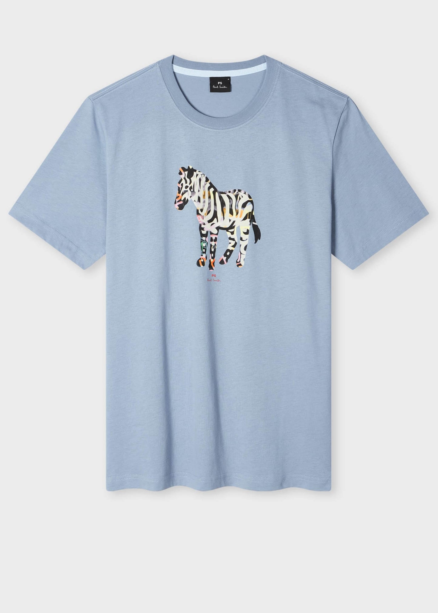 PS Paul Smith Mens Regular Fit Large Zebra Logo T-Shirt - 43D Greyish Blue