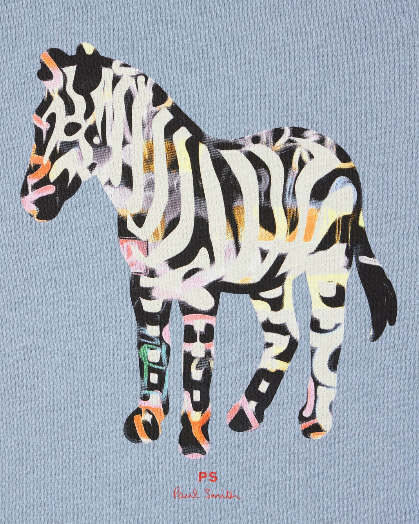 PS Paul Smith Mens Regular Fit Large Zebra Logo T-Shirt - 43D Greyish Blue