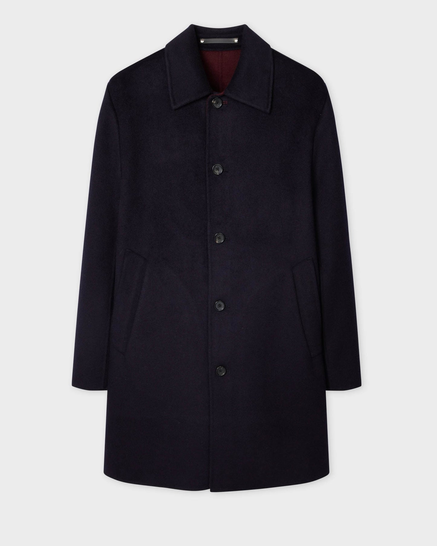 PS Paul Smith Mens Double-Face Wool-Blend Overcoat - 49 Very Dark Navy