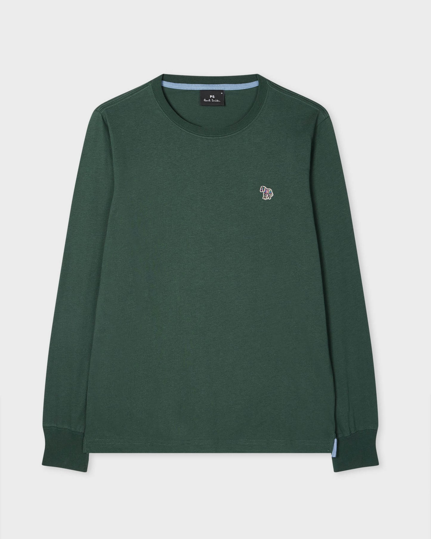 PS Paul Smith Mens Reg Fit Long Sleeve T-Shirt with Zebra Logo - 37D Petrol Green