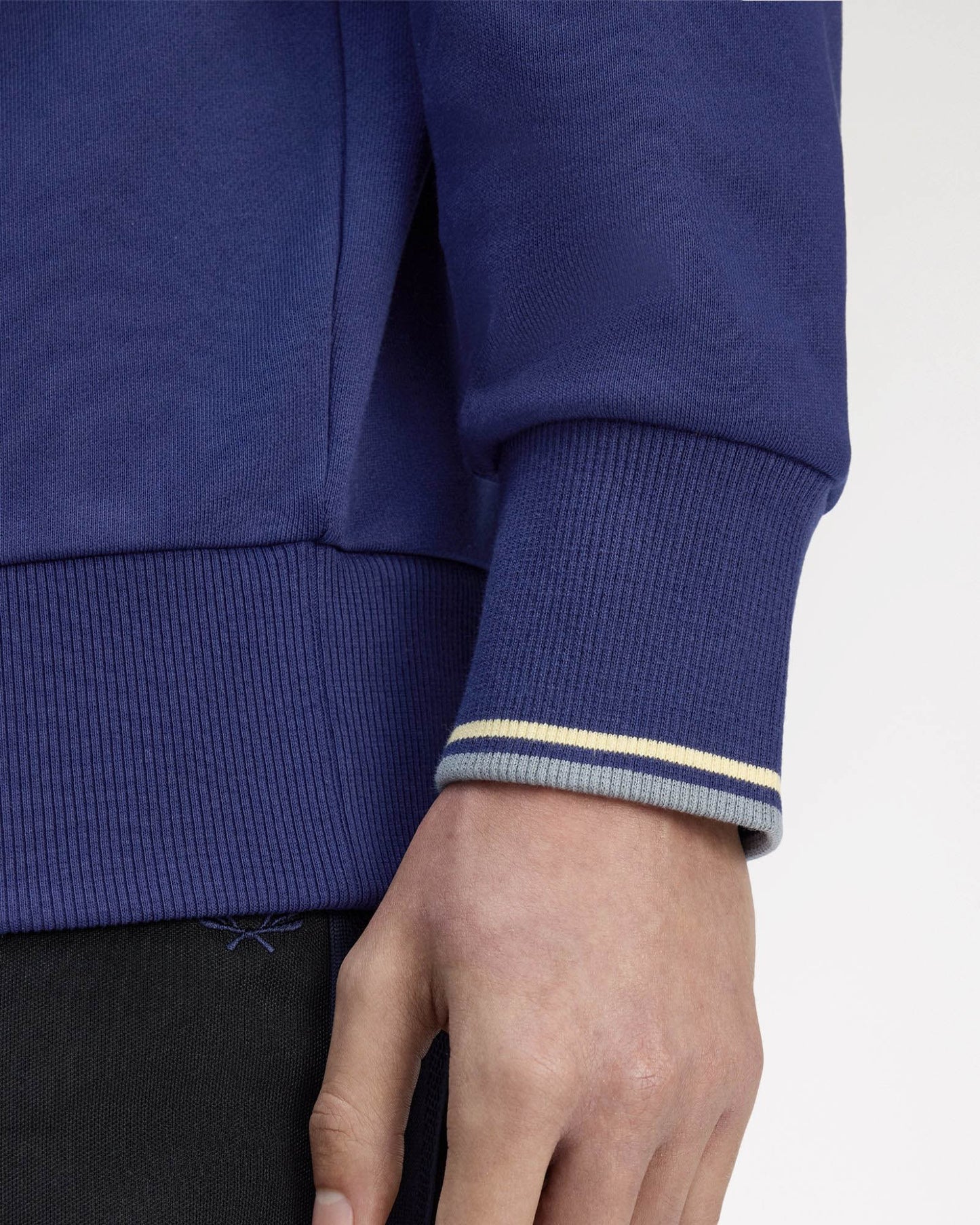 Fred Perry Mens Half Zip Sweatshirt - French Navy/Champion's Gold/Stockport Blue 48A
