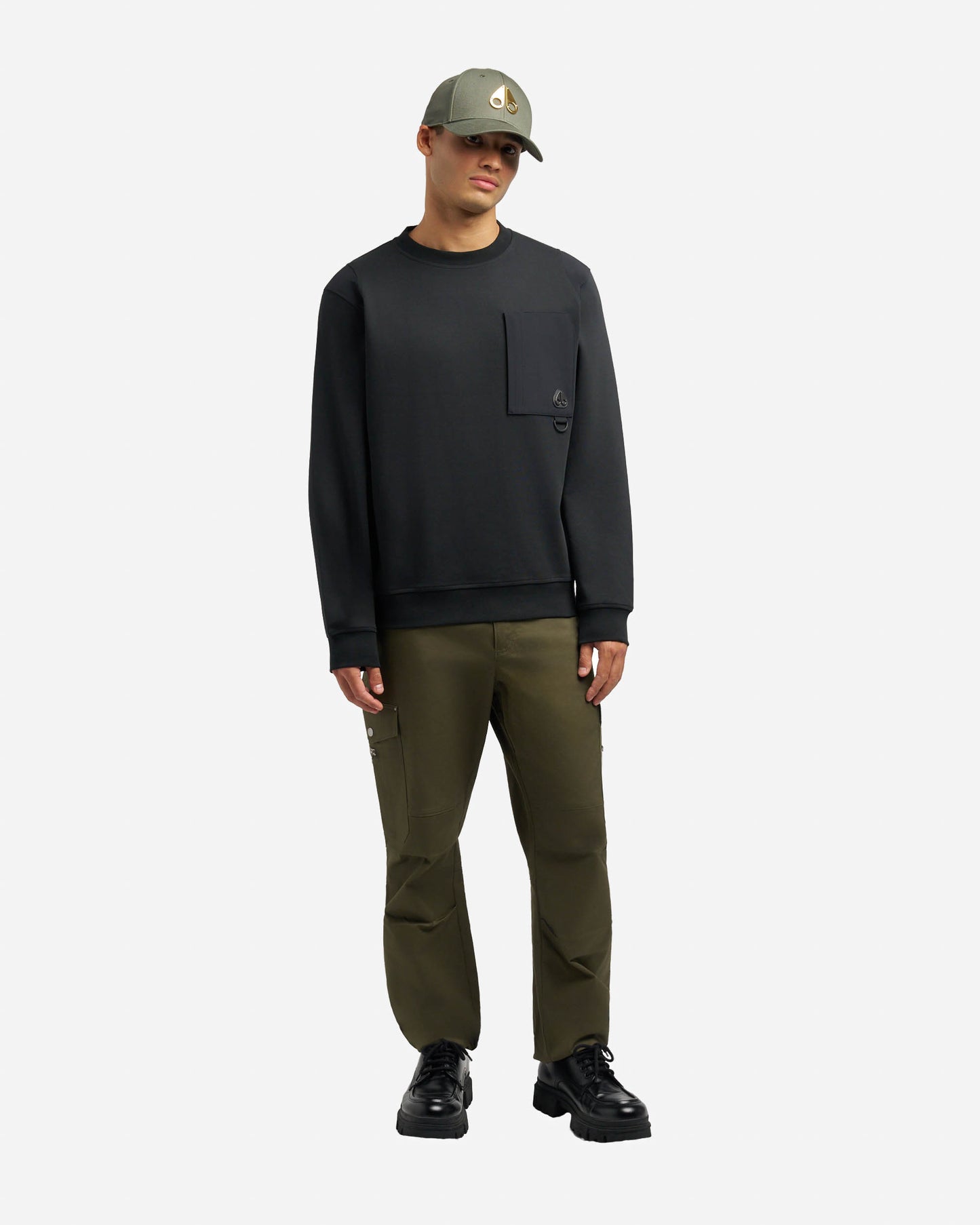 Moose Knuckles Dalon Mens Crew Neck Sweatshirt - Black 292