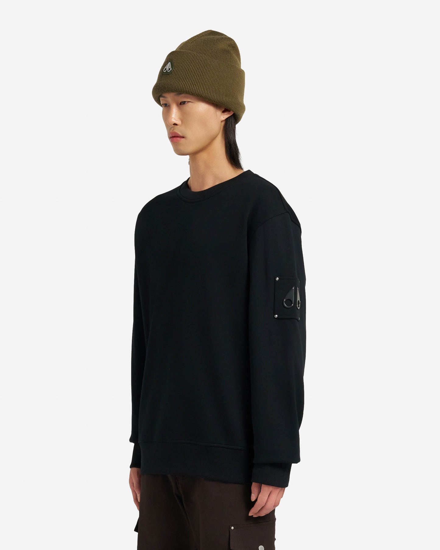 Moose Knuckles Hartsfield Mens Crew Neck Sweatshirt - Black 292