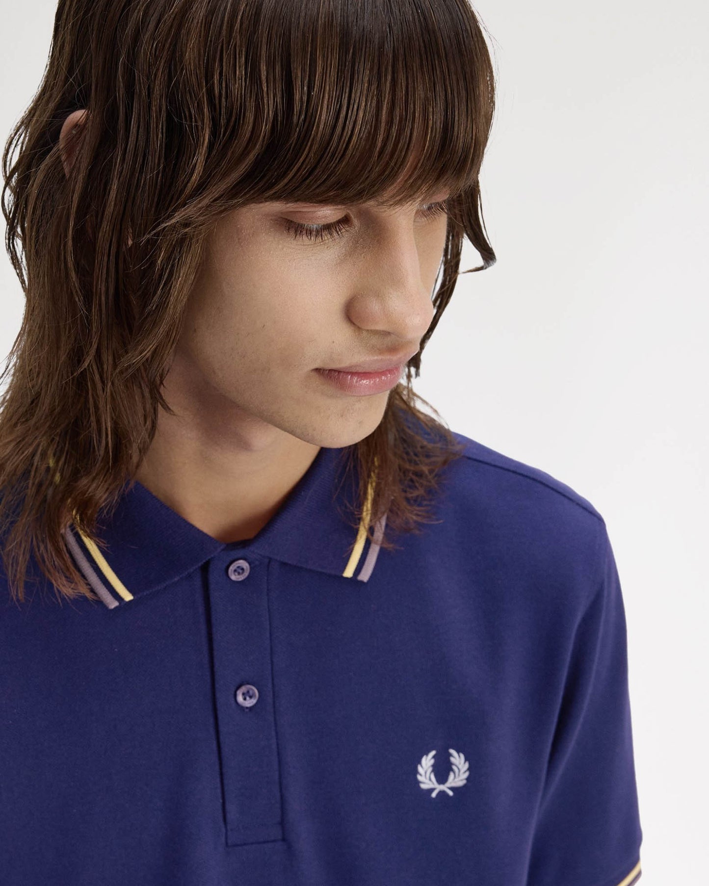Fred Perry Mens Twin Tipped Signature Polo Shirt - French Navy/Champion's Gold/Stockport Blue 48A