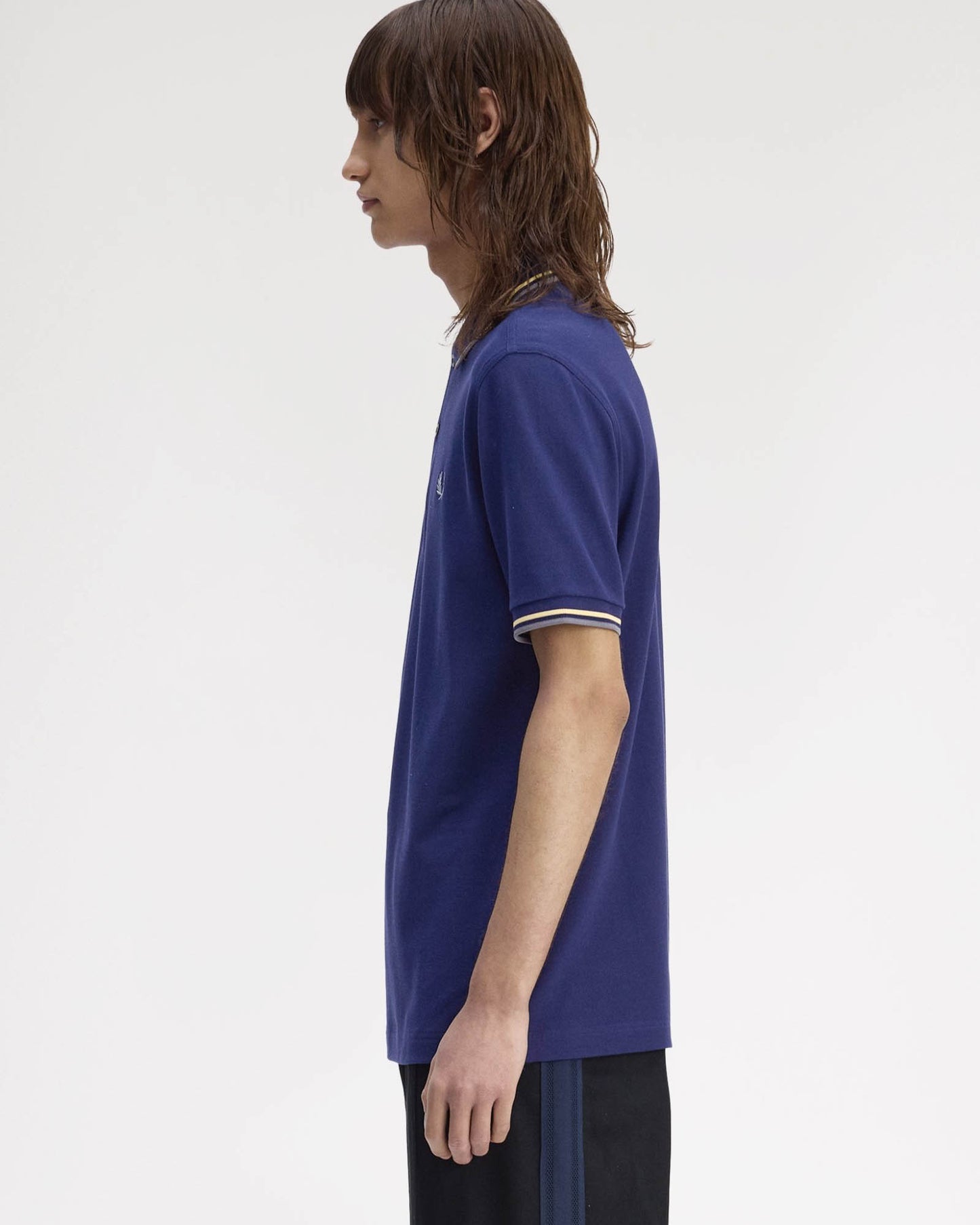Fred Perry Mens Twin Tipped Signature Polo Shirt - French Navy/Champion's Gold/Stockport Blue 48A