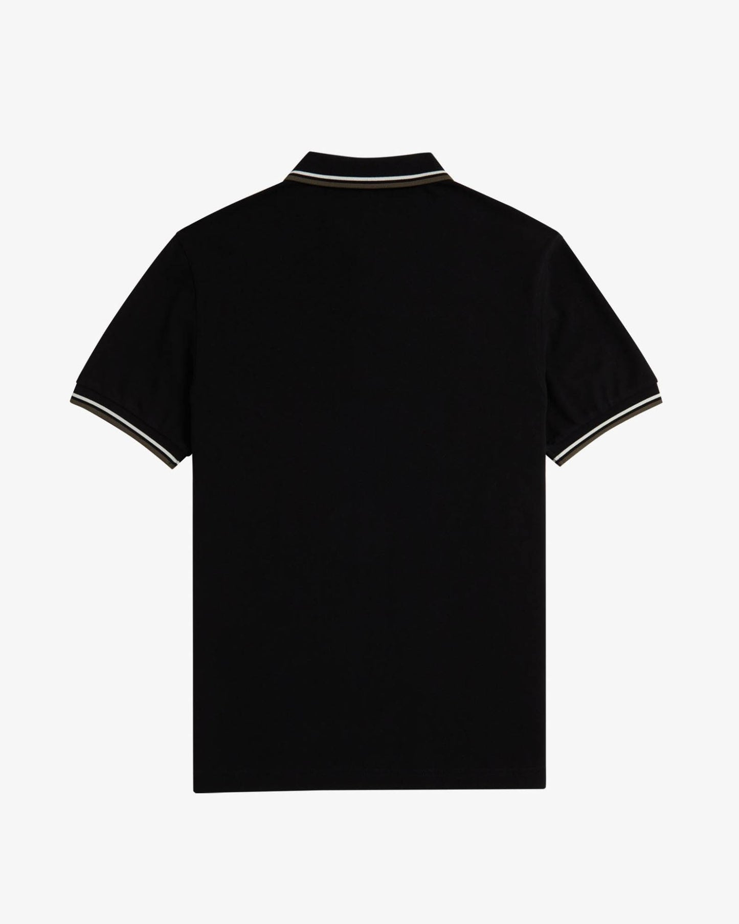 Fred Perry Mens Twin Tipped Signature Polo Shirt - Black/Ecru/Laurel Wreath Green W54