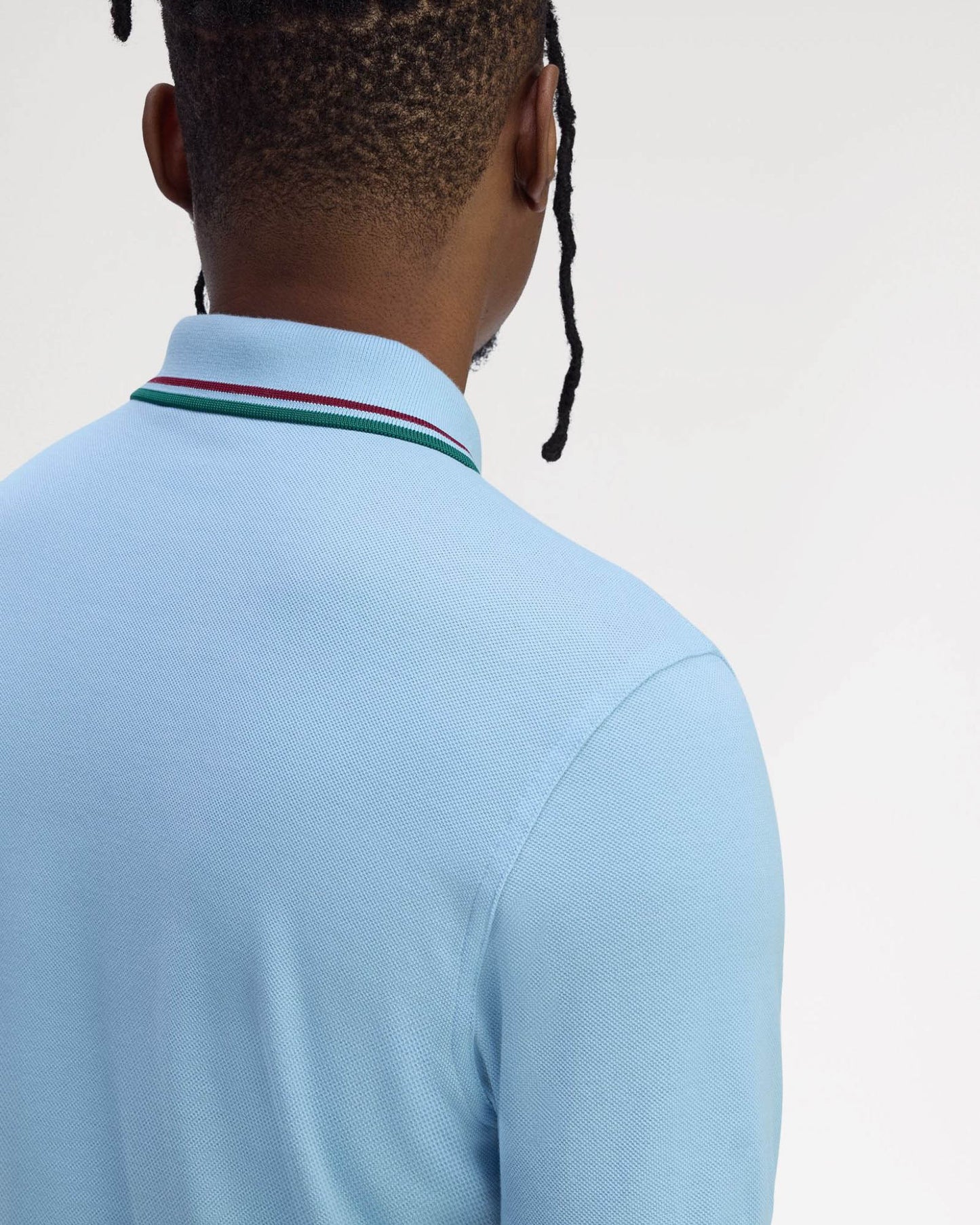 Fred Perry Mens Twin Tipped Signature Polo Shirt - Track Blue/Burnt Red/ Sport Green Z55