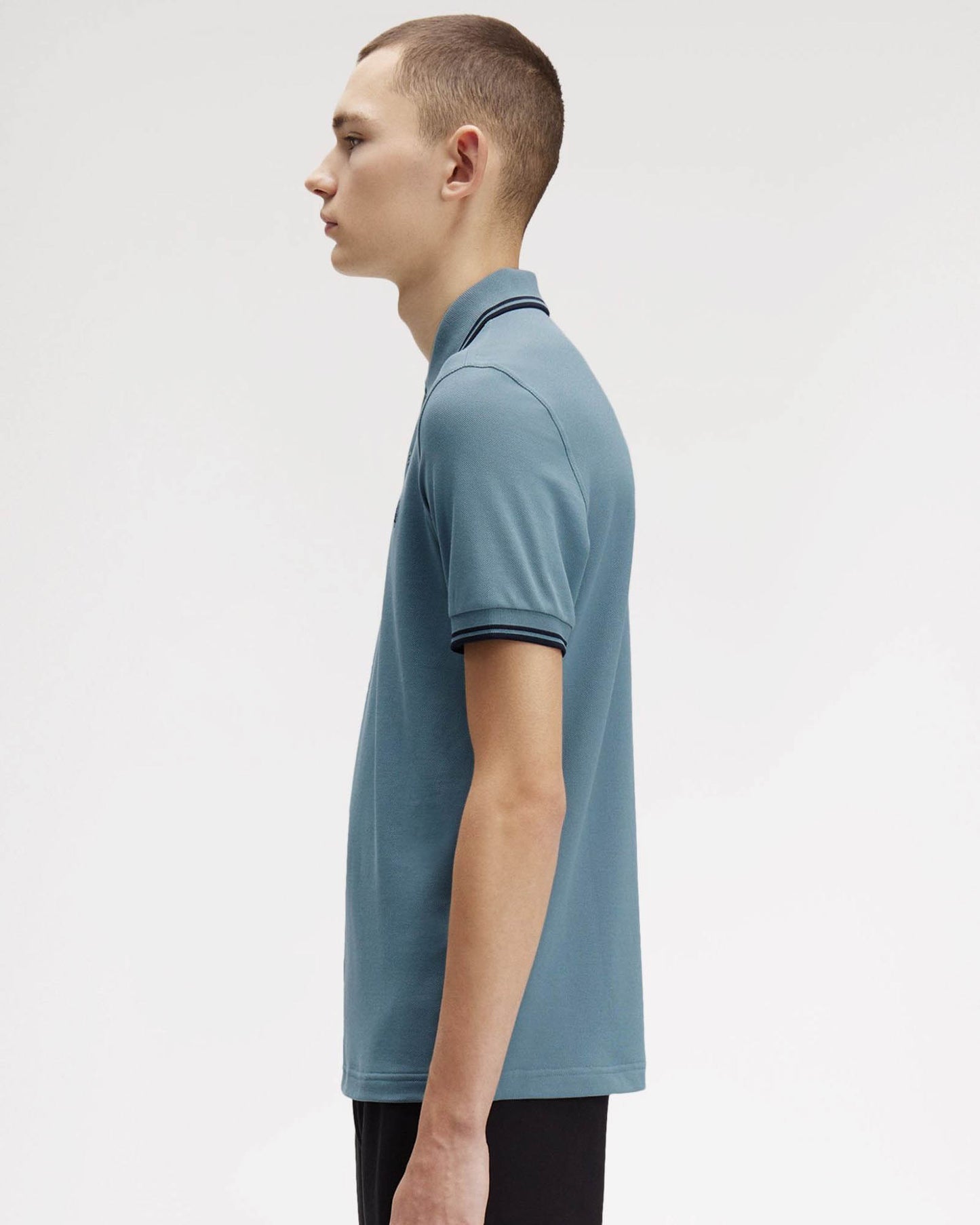 Fred Perry Mens Twin Tipped Signature Polo Shirt - Stockport Blue/Navy/Navy Z56