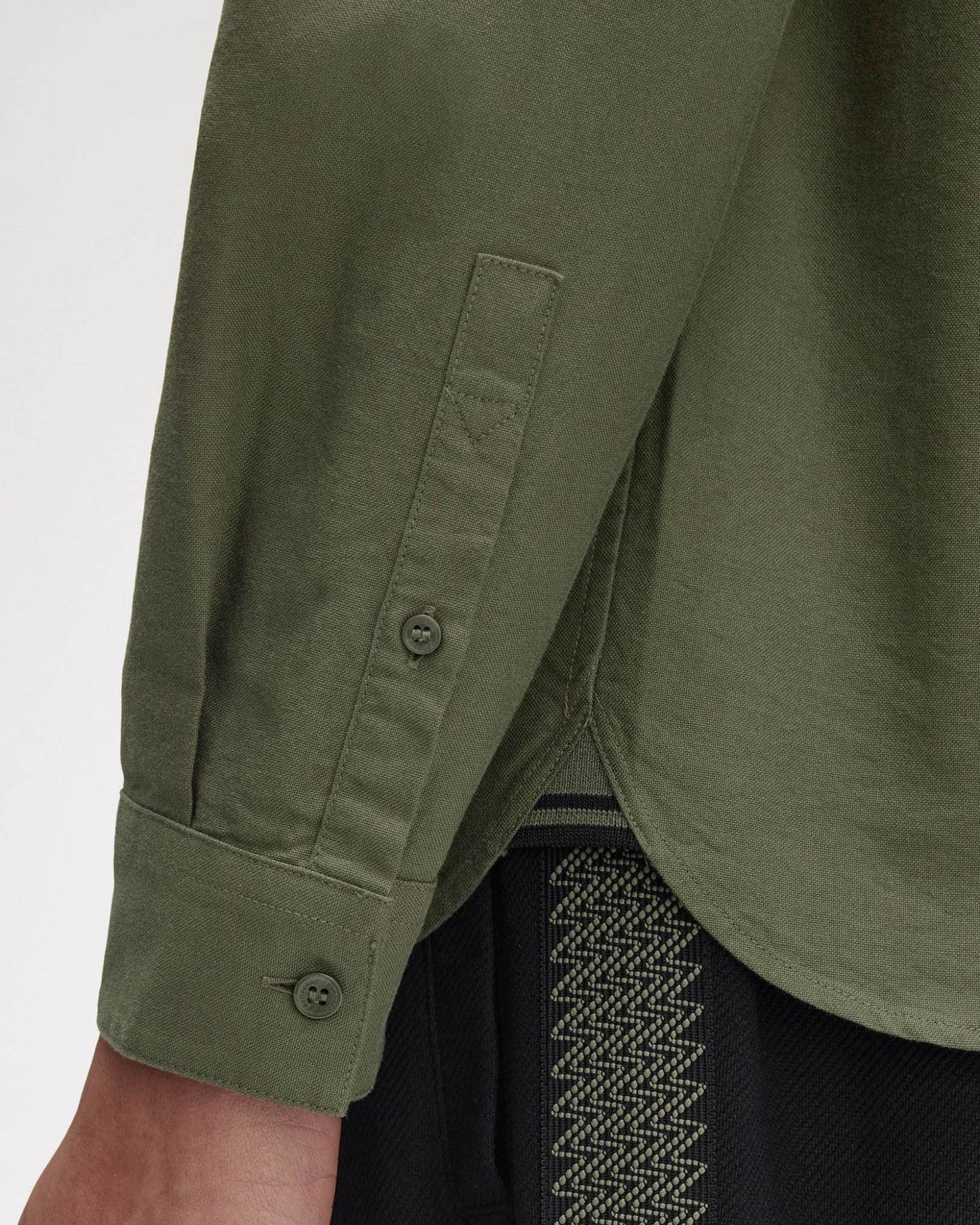 Fred Perry Mens Long Sleeve Oxford Shirt - Laurel Wreath Green X21