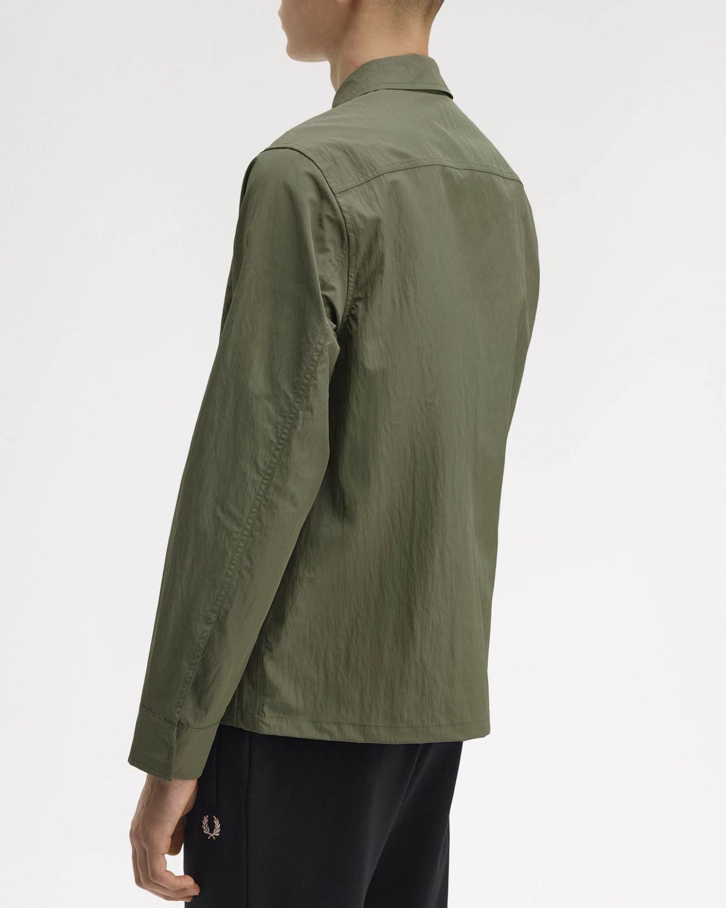 Fred Perry Mens Zip Overshirt - Laurel Wreath Green X21