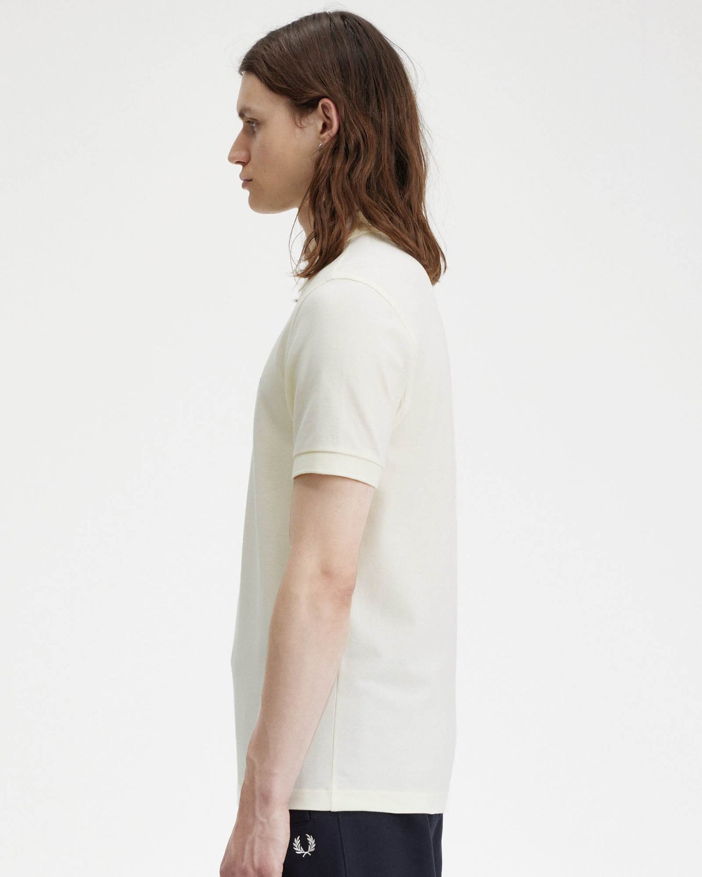 Fred Perry Mens Plain Signature Polo Shirt - Ecru/Oxblood V84