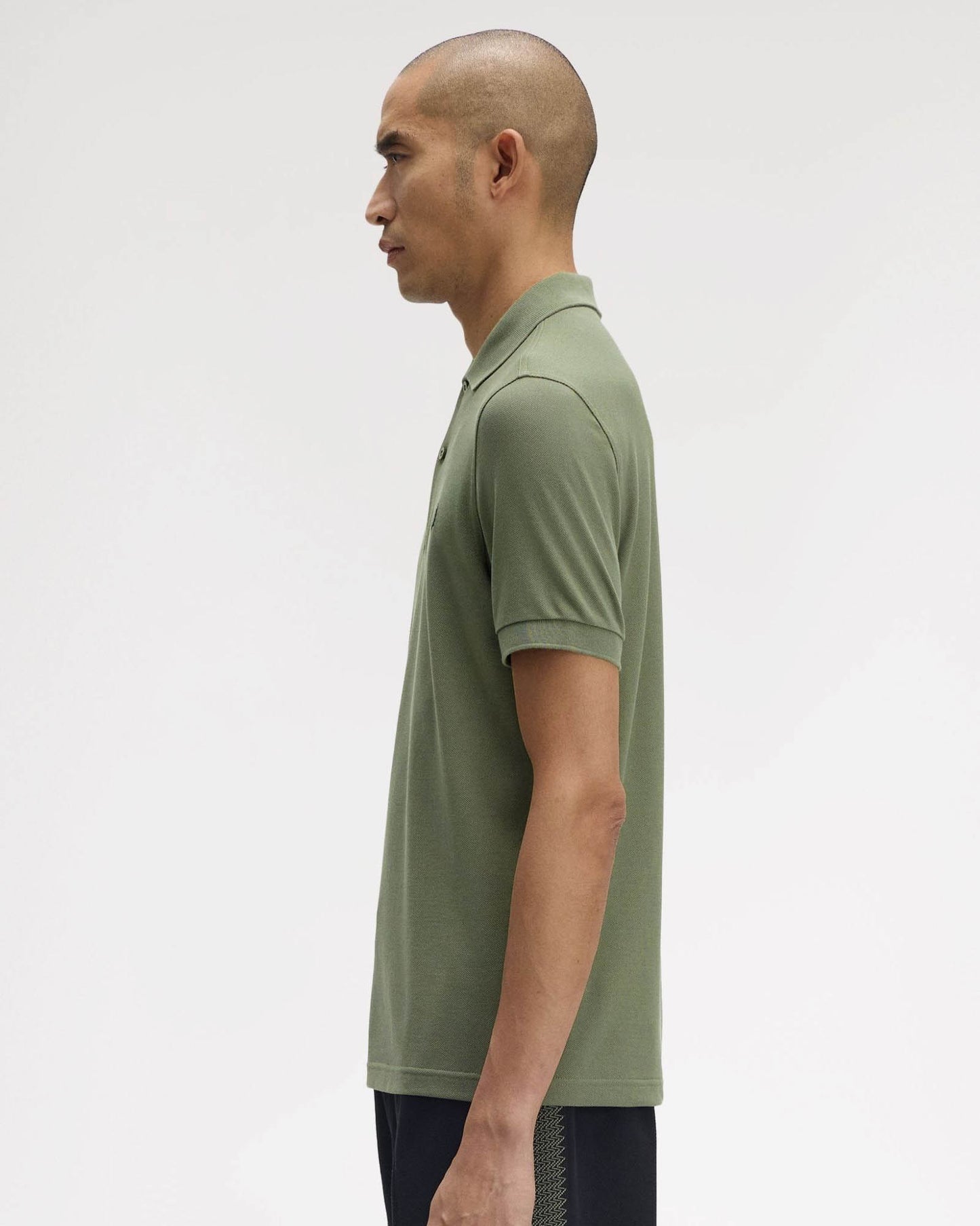 Fred Perry Mens Plain Signature Polo Shirt - Laurel Wreath Green/Black/Black Z50