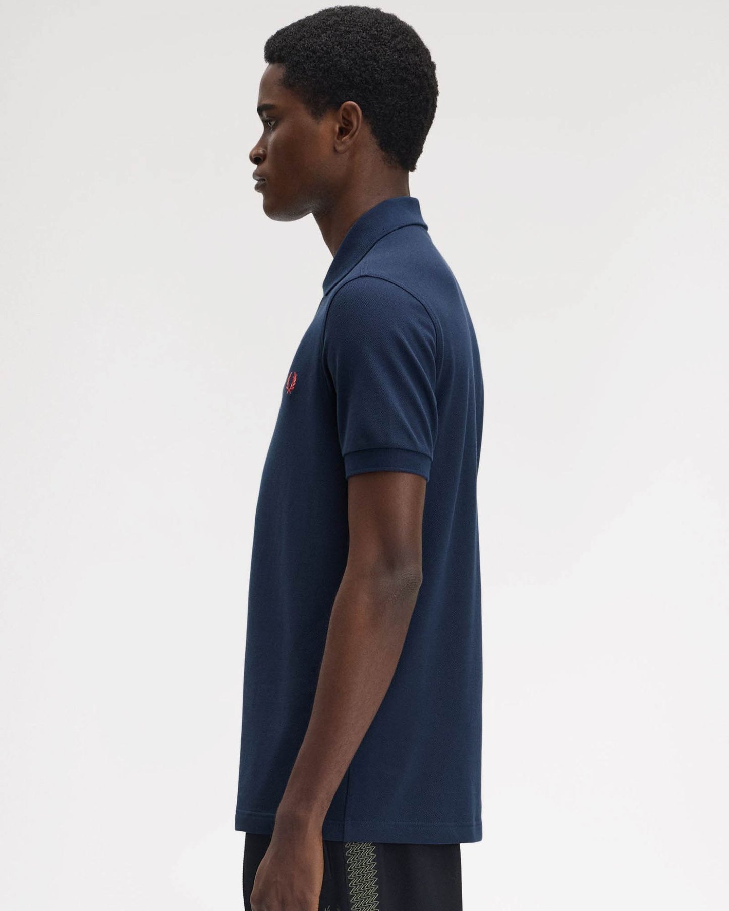 Fred Perry Mens Plain Signature Polo Shirt - Tennis Blue/Flamingo Tan Z66
