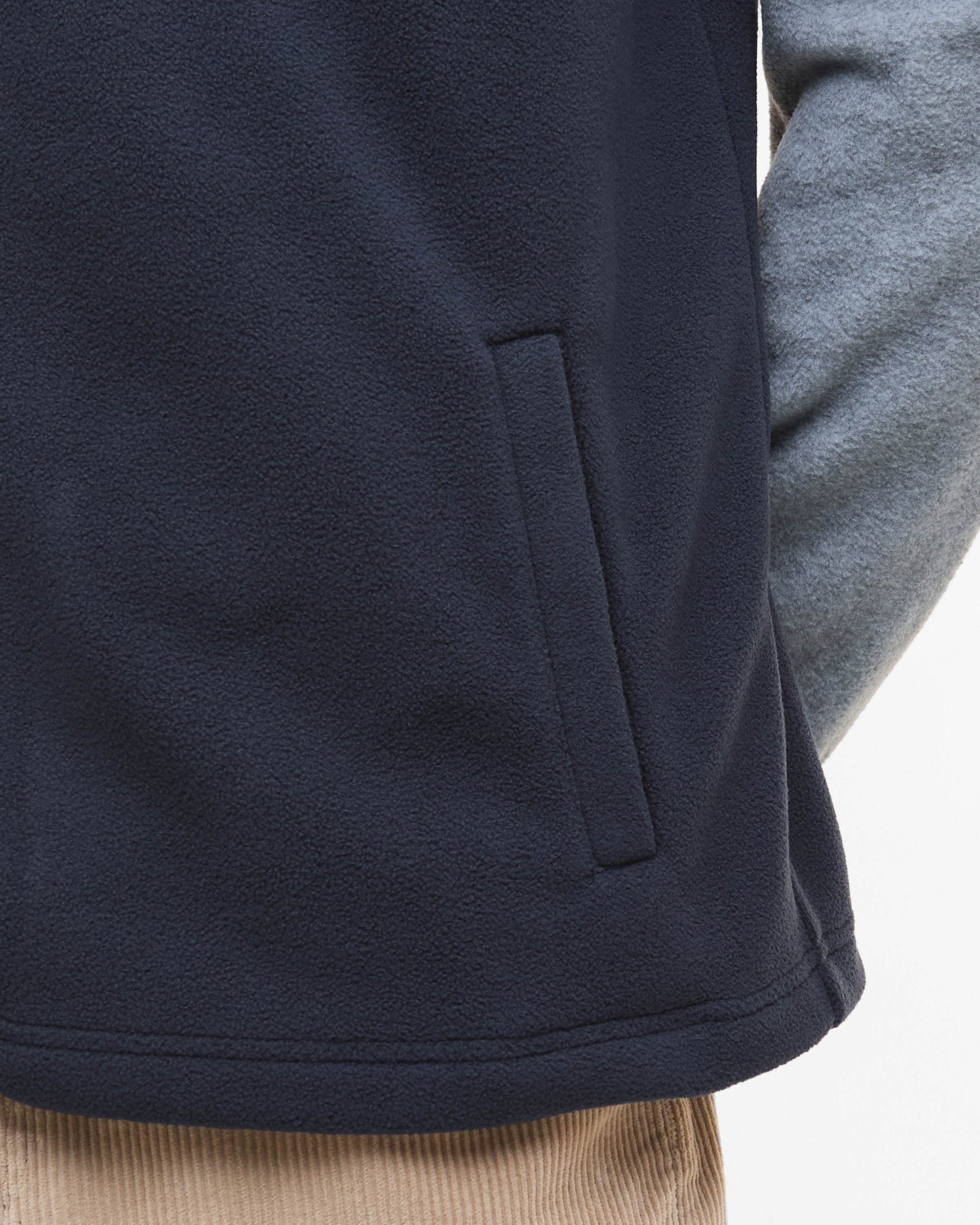 Barbour Mens Full Zip Colour Block Fleece - Navy