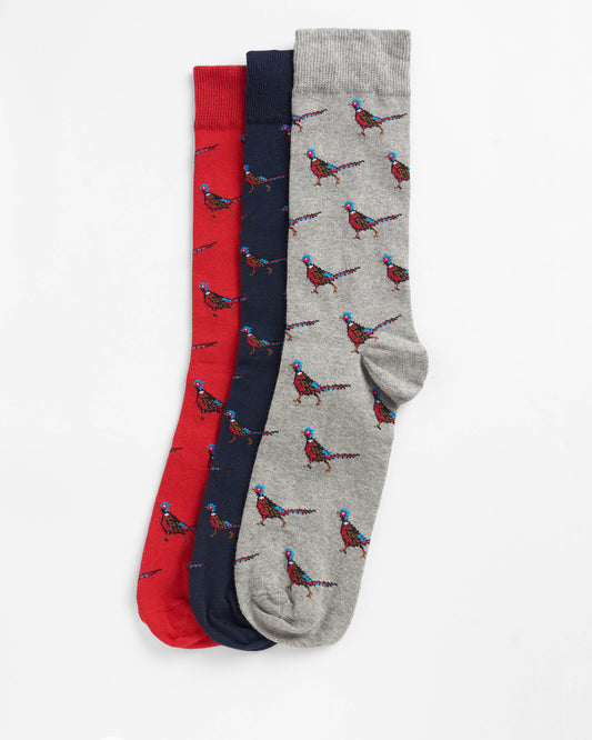 Barbour 3-Pack Mens Pheasant Socks Gift Set - Selection 1