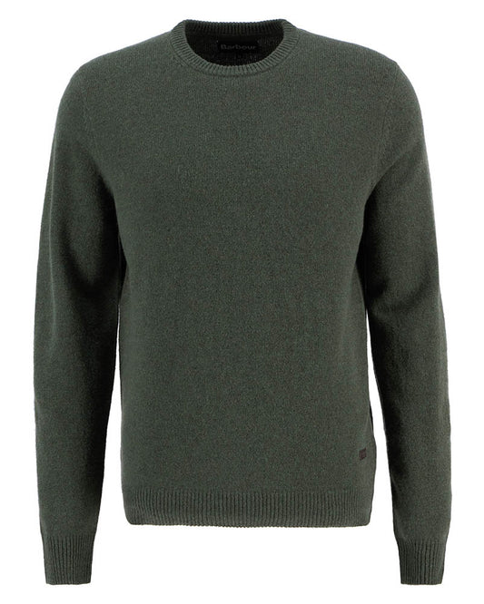 Barbour Essential Patch Mens Crew-Neck Jumper - Olive